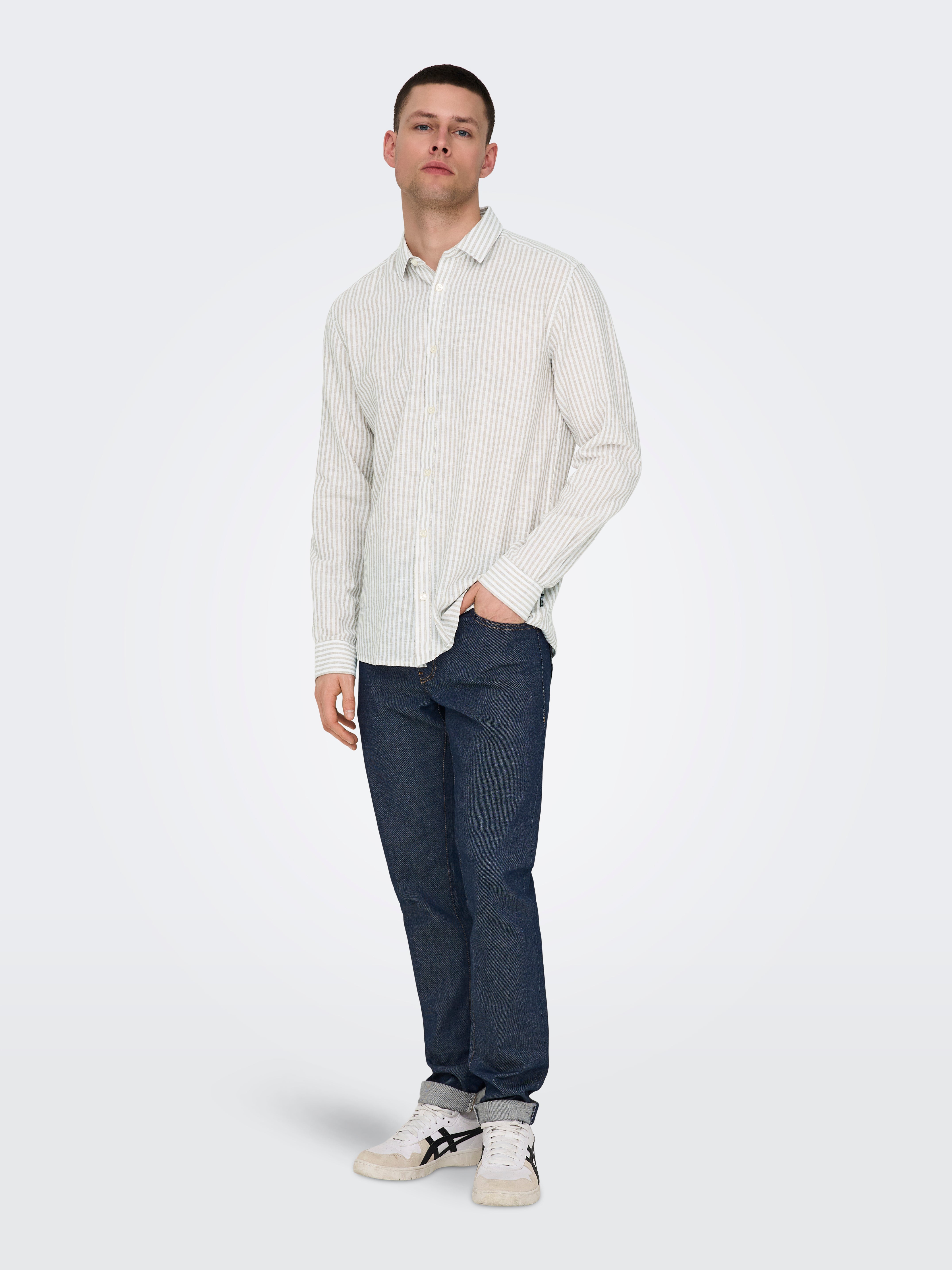 Only & Sons Herren Hemden lang Chinchilla