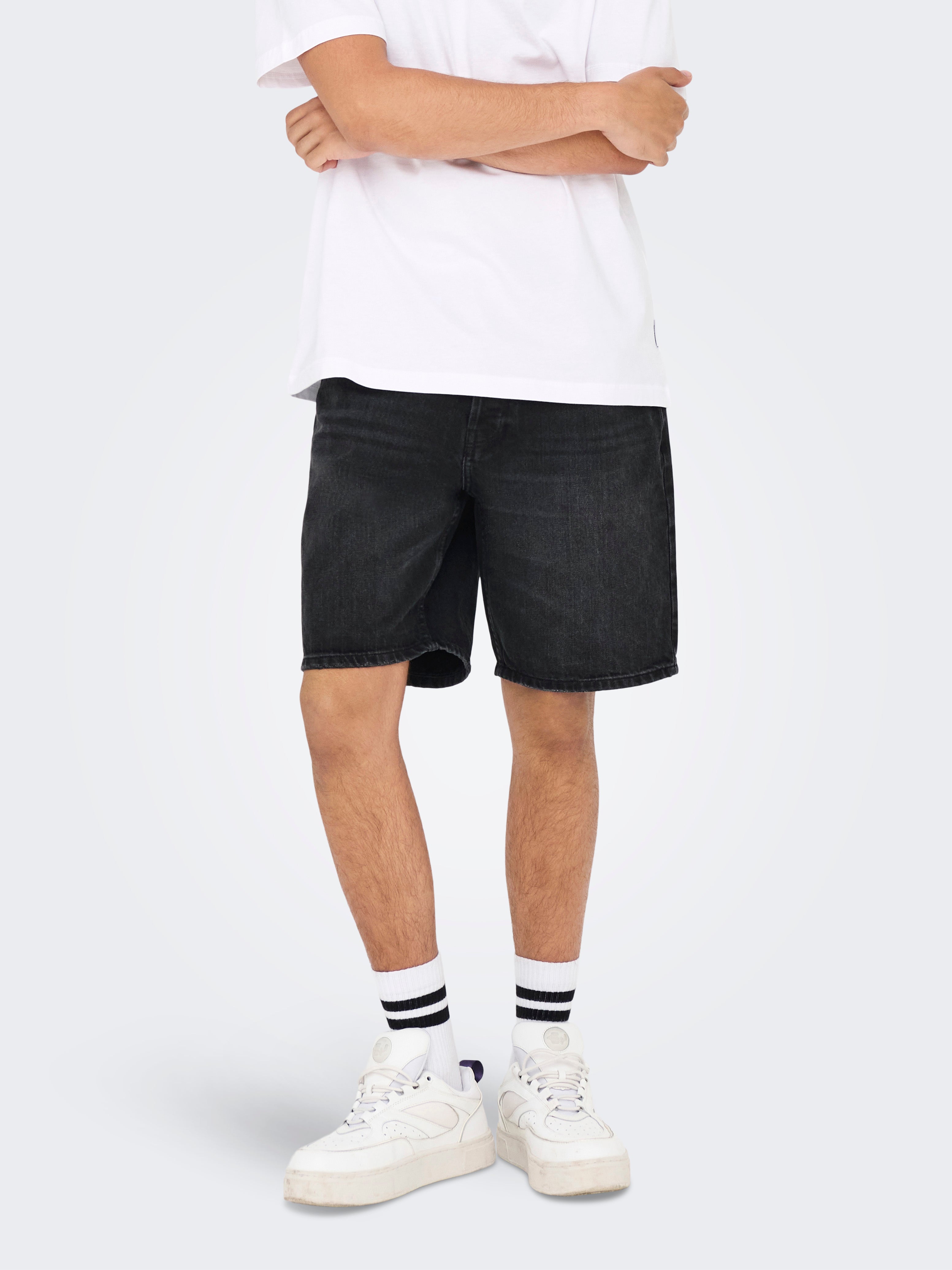Only & Sons Herren Shorts Black Denim