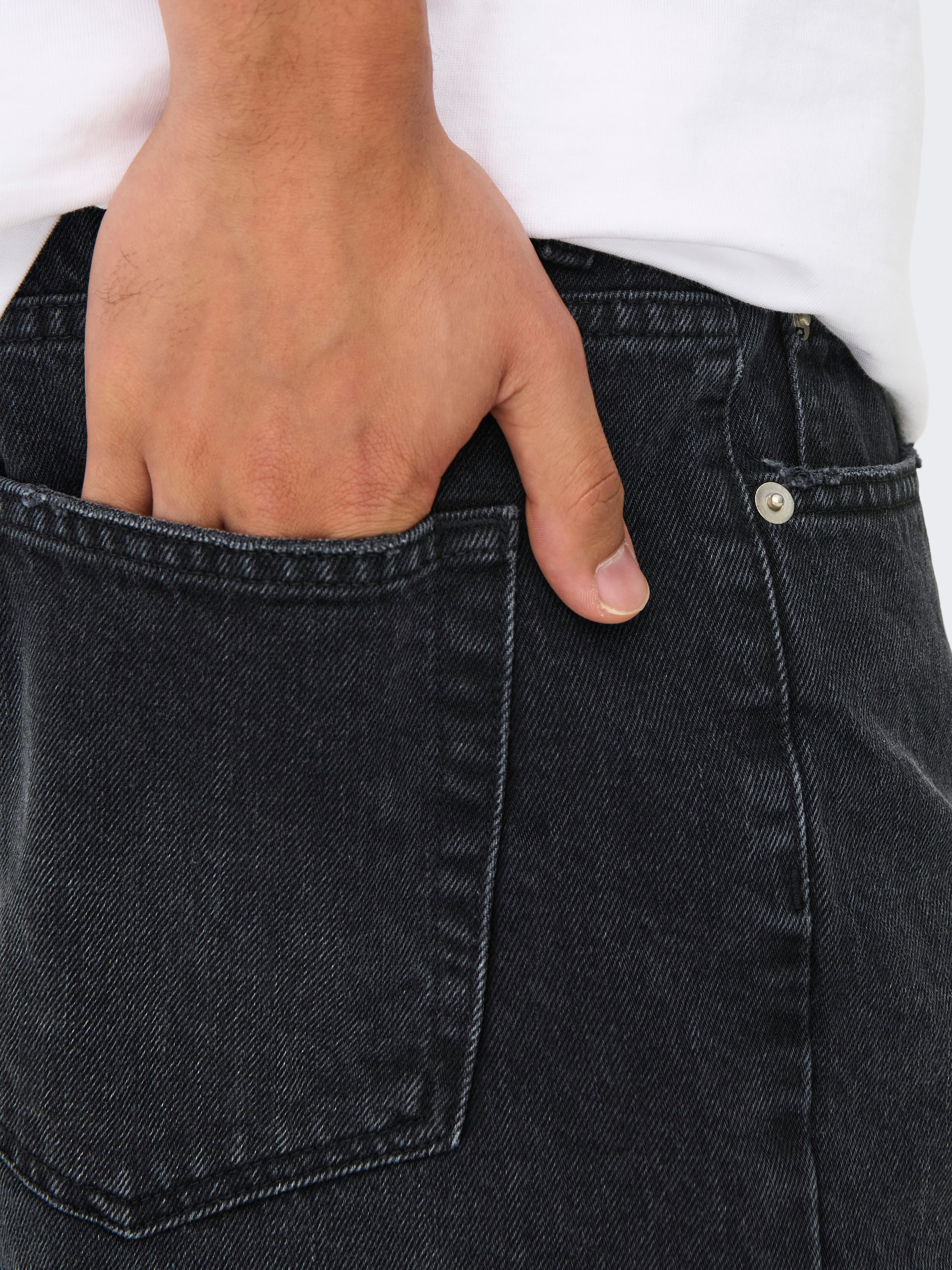 Only & Sons Herren Shorts Black Denim