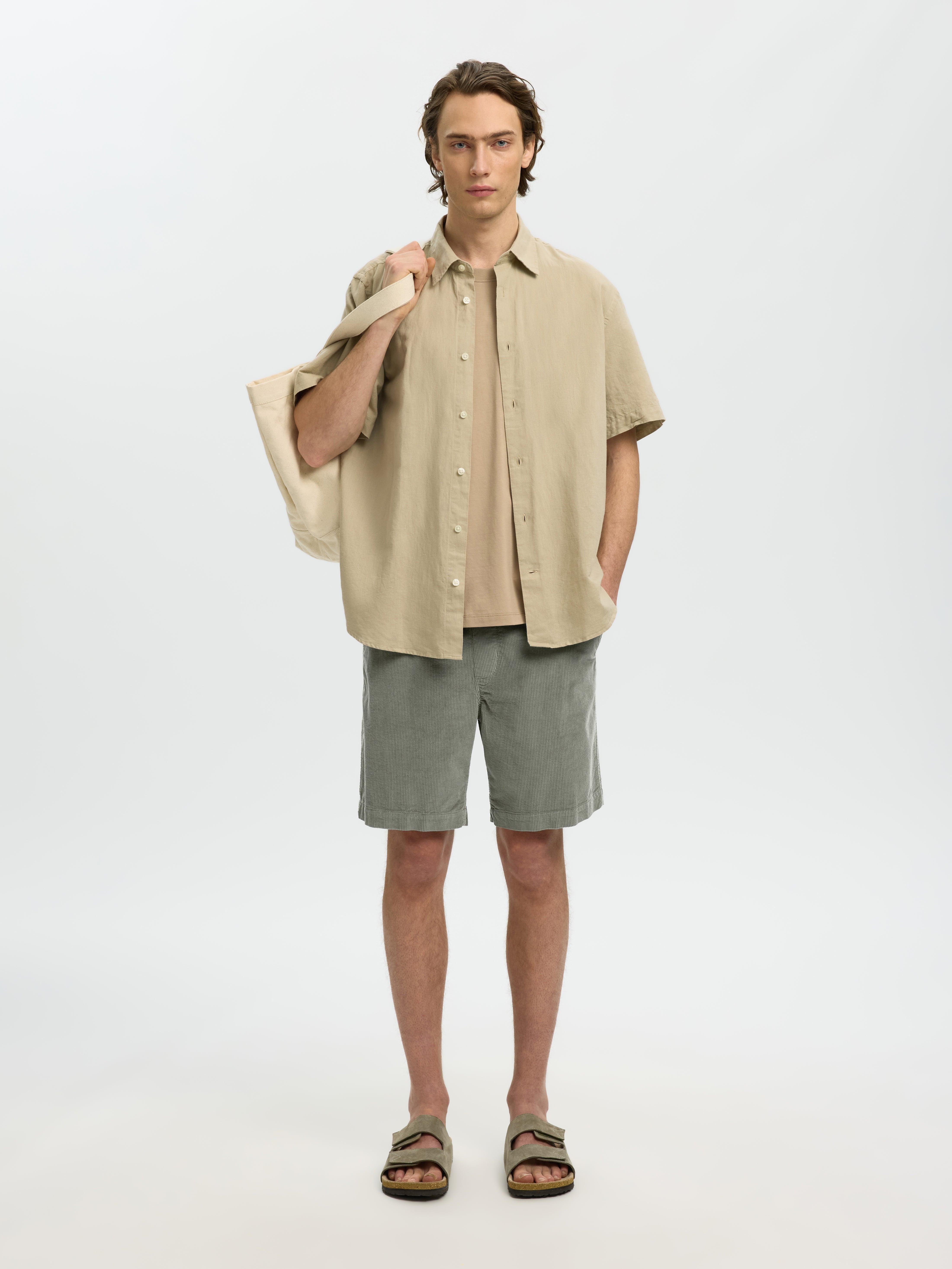 Selected homme Herren Shorts  Vetiver