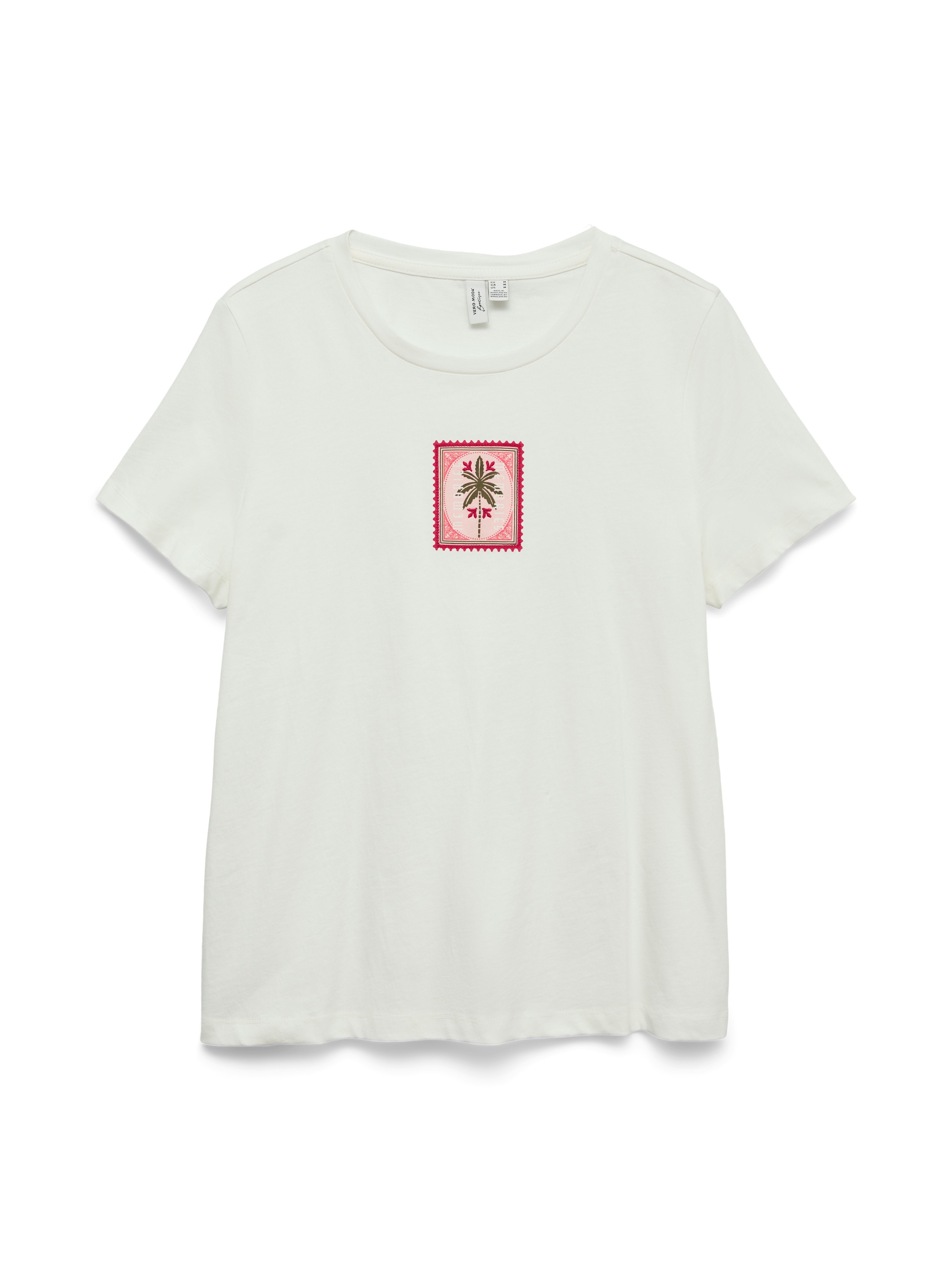 Vero Moda Damen T-Shirts Snow White/Patc