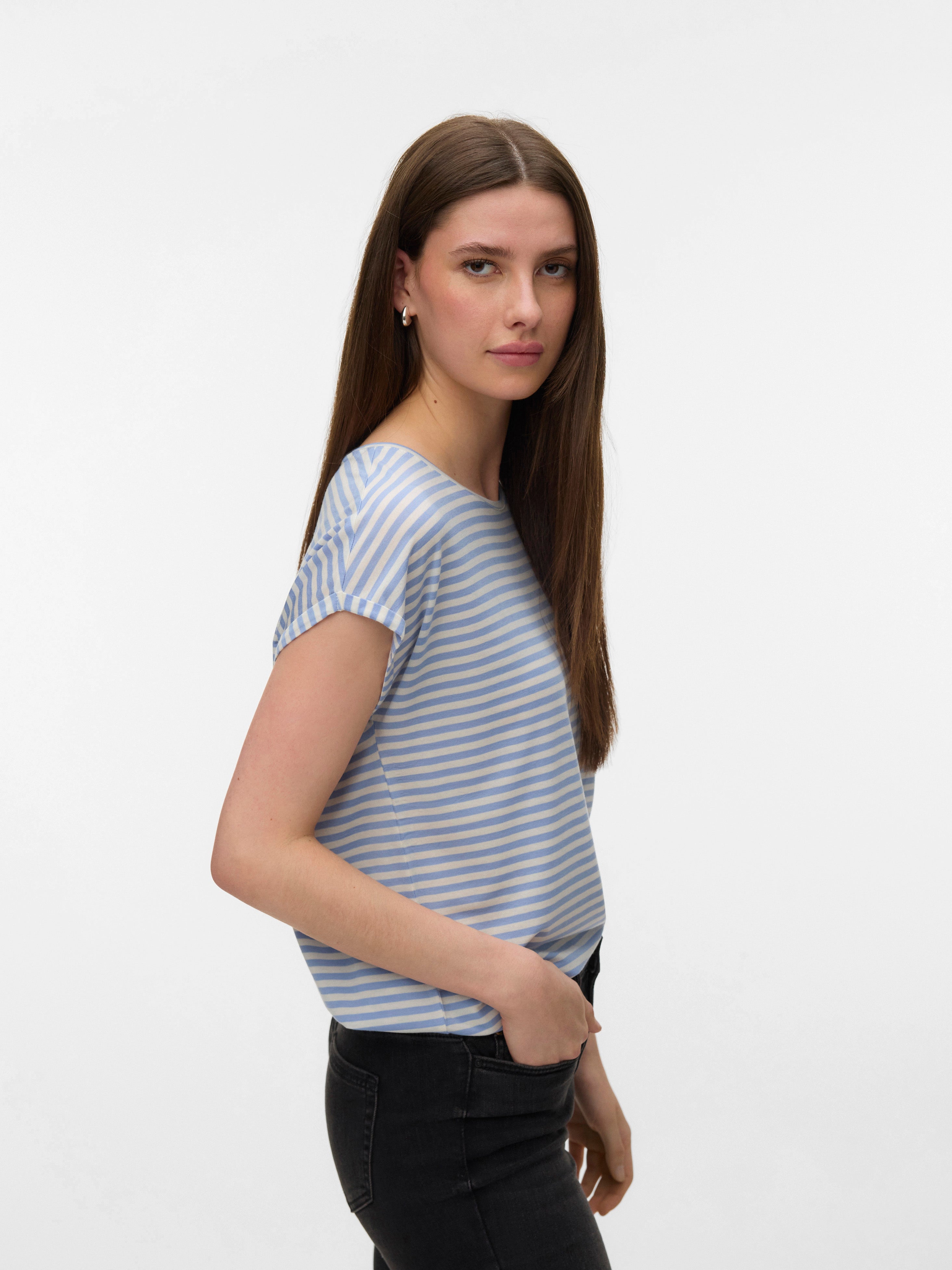 Vero Moda Damen T-Shirts Brunnera Blue/P