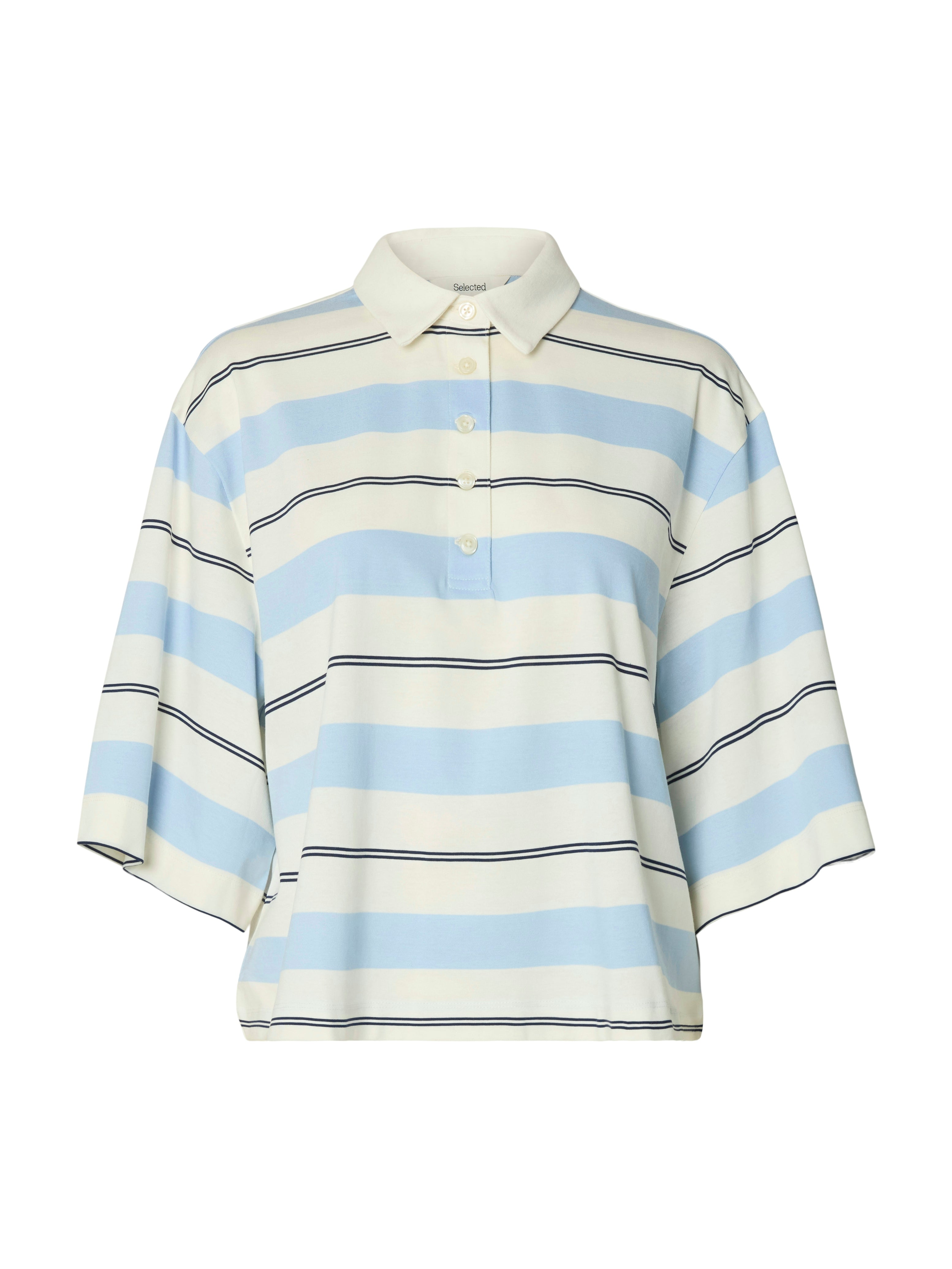Selected Femme Damen T-Shirts Egret/Ocean Cav