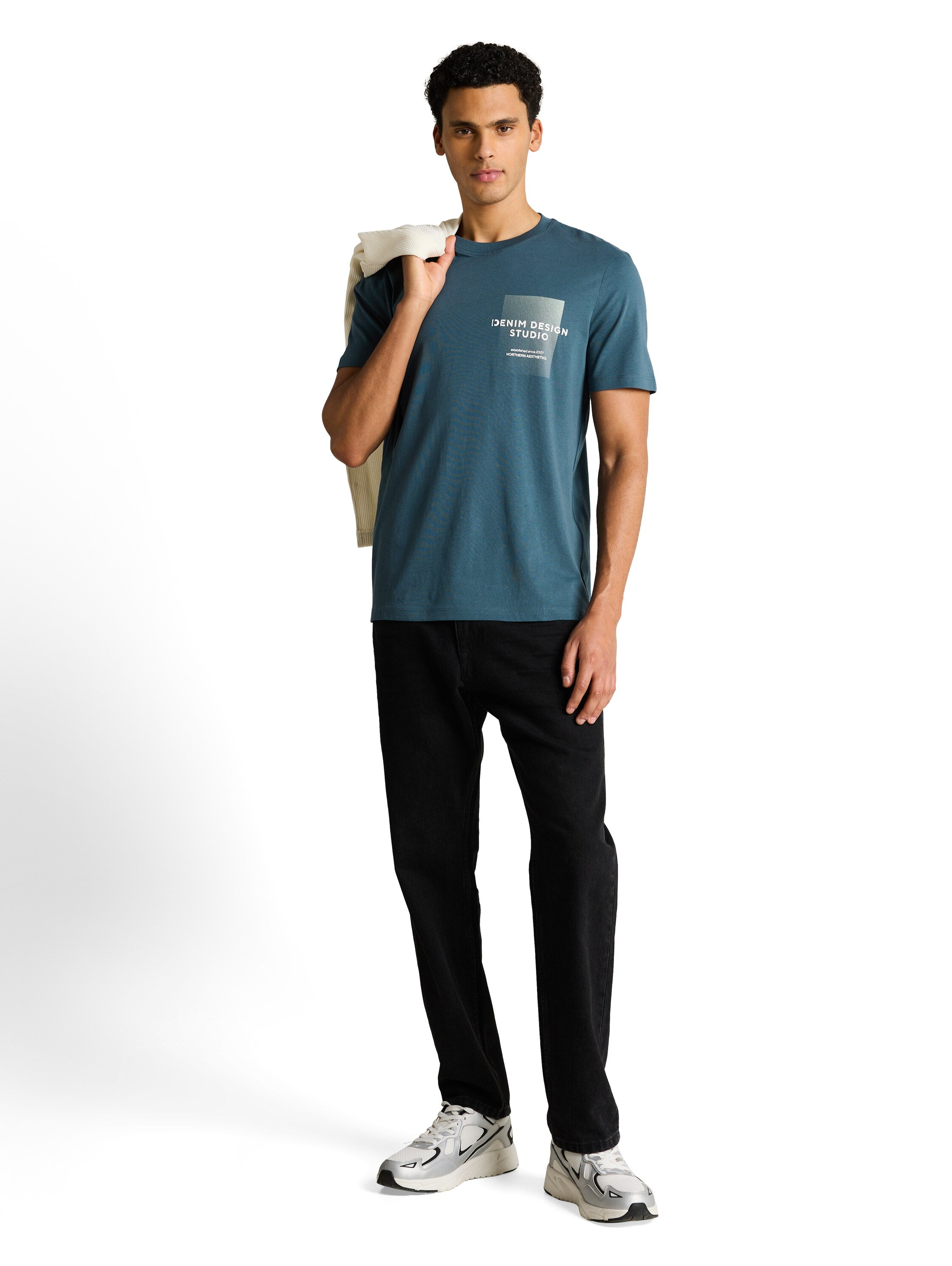 Tom Tailor denim Herren T-Shirts kurz Tide Petrol
