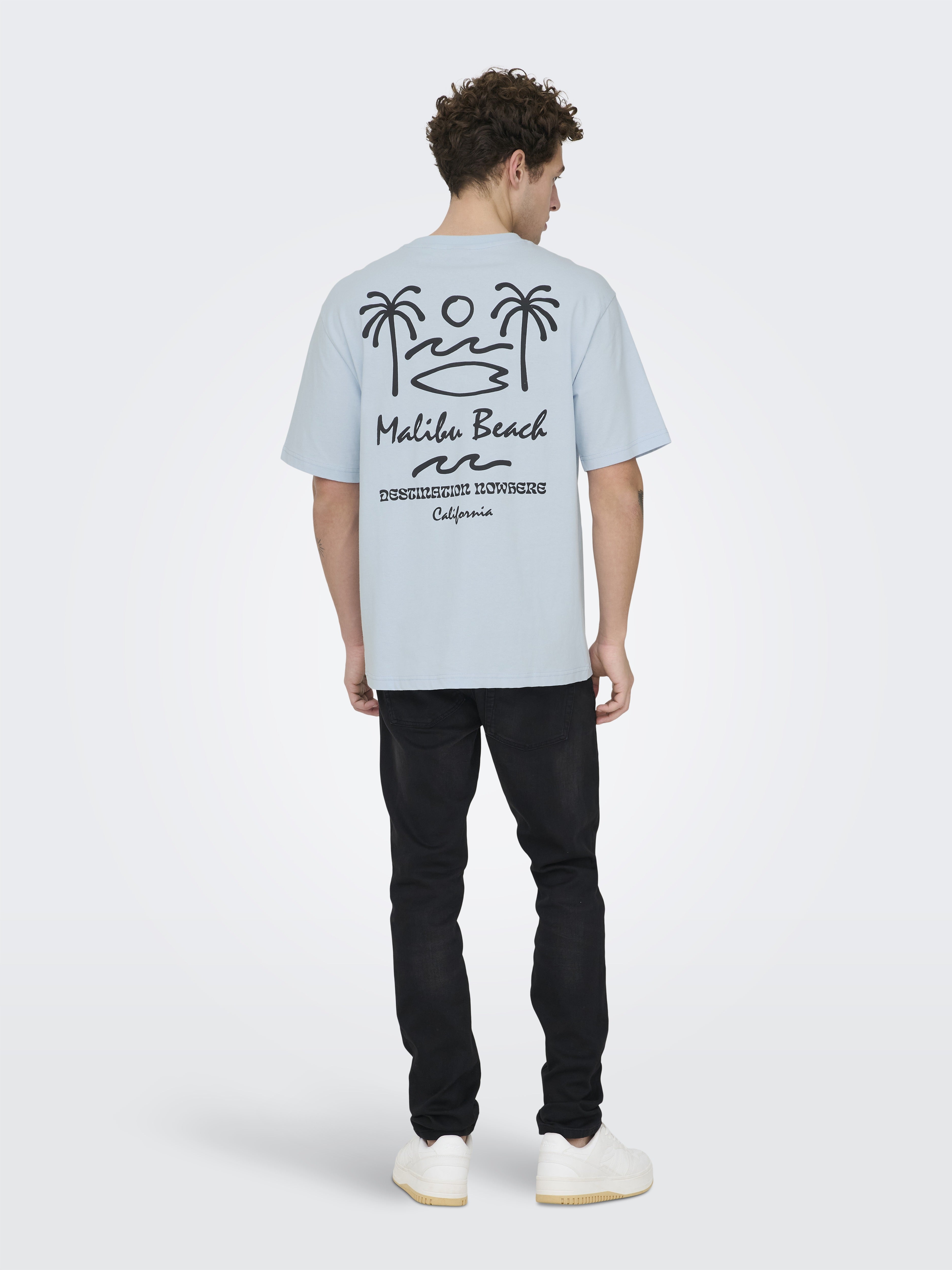 Only & Sons Herren T-Shirts kurz Skyway/Malibu B