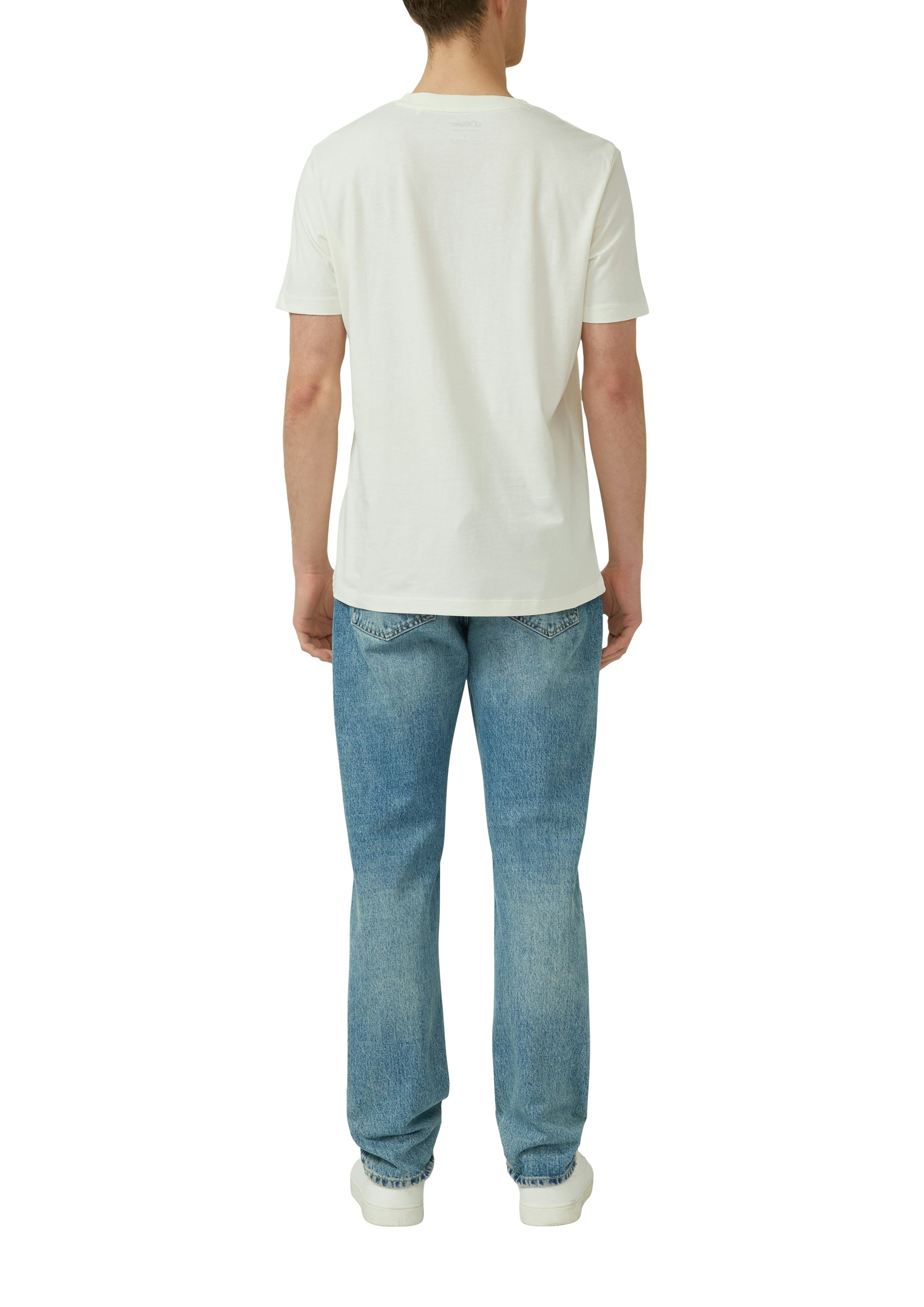 S. Oliver red Herren T-Shirts kurz White