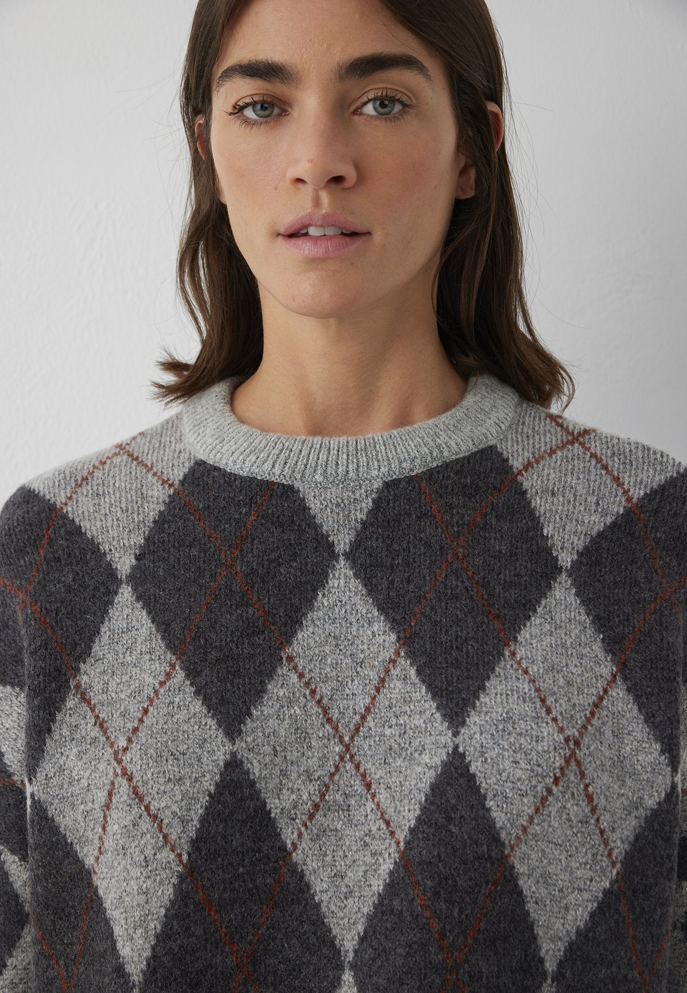 Mavi Damen Pullover Mid Grey Melang