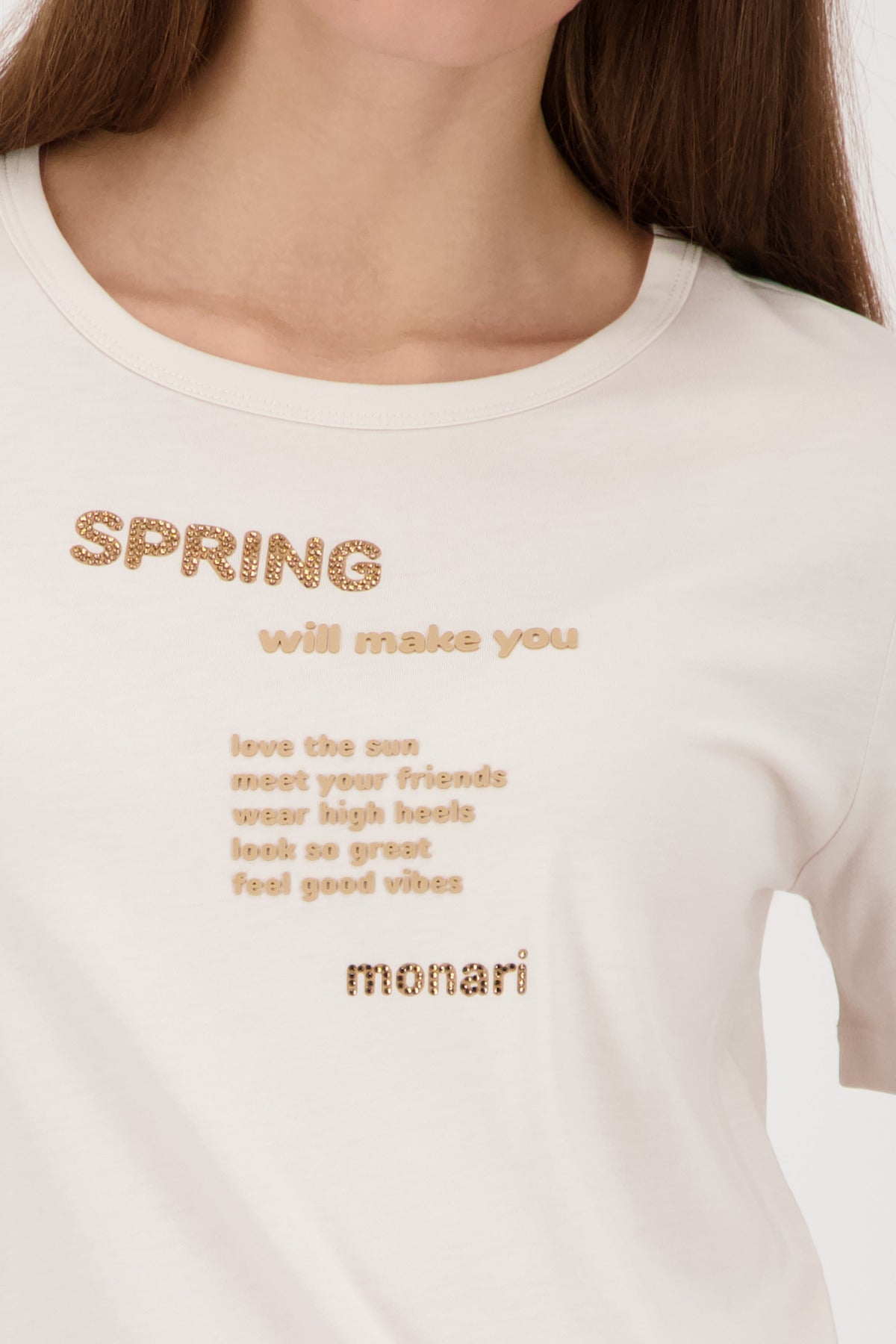 Monari Damen T-Shirts  Champagne B