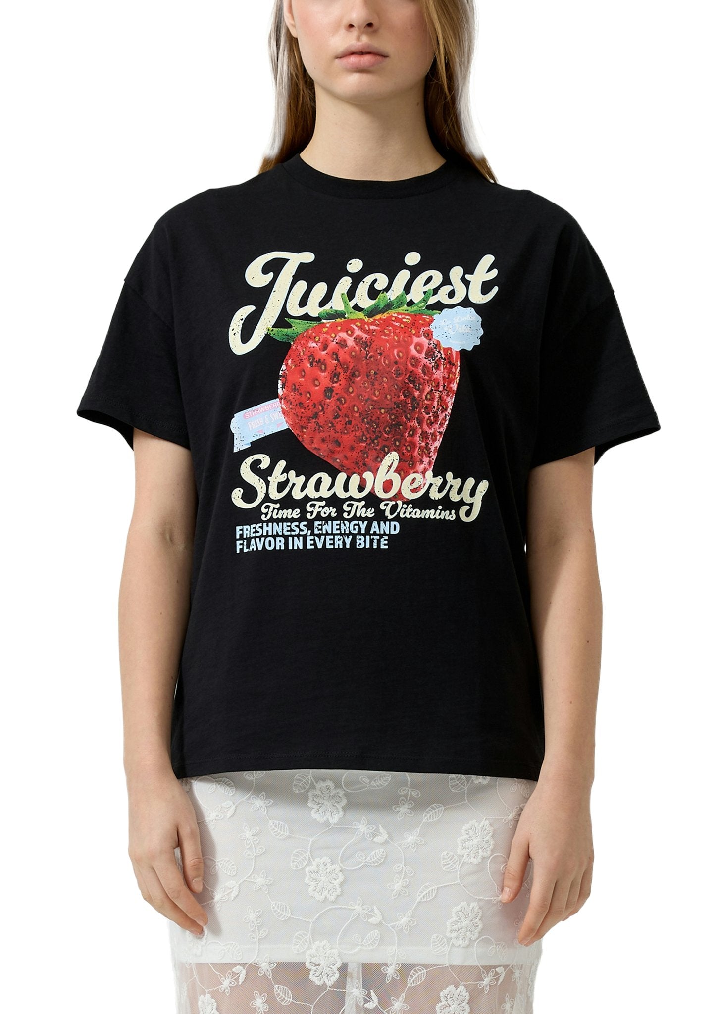 QS by S.Oliver Damen T-Shirts Grey/Black