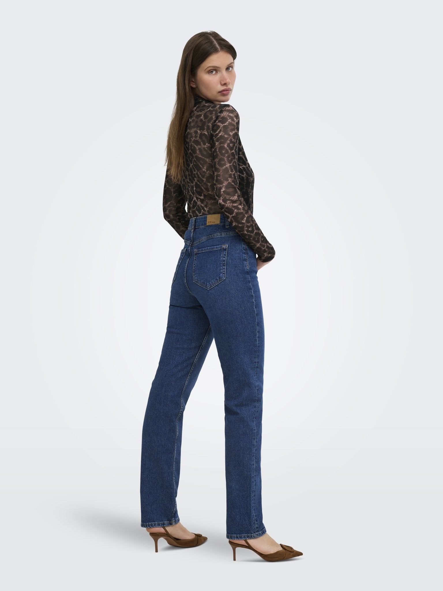 only Damen T-Shirts Raw Umber/Black