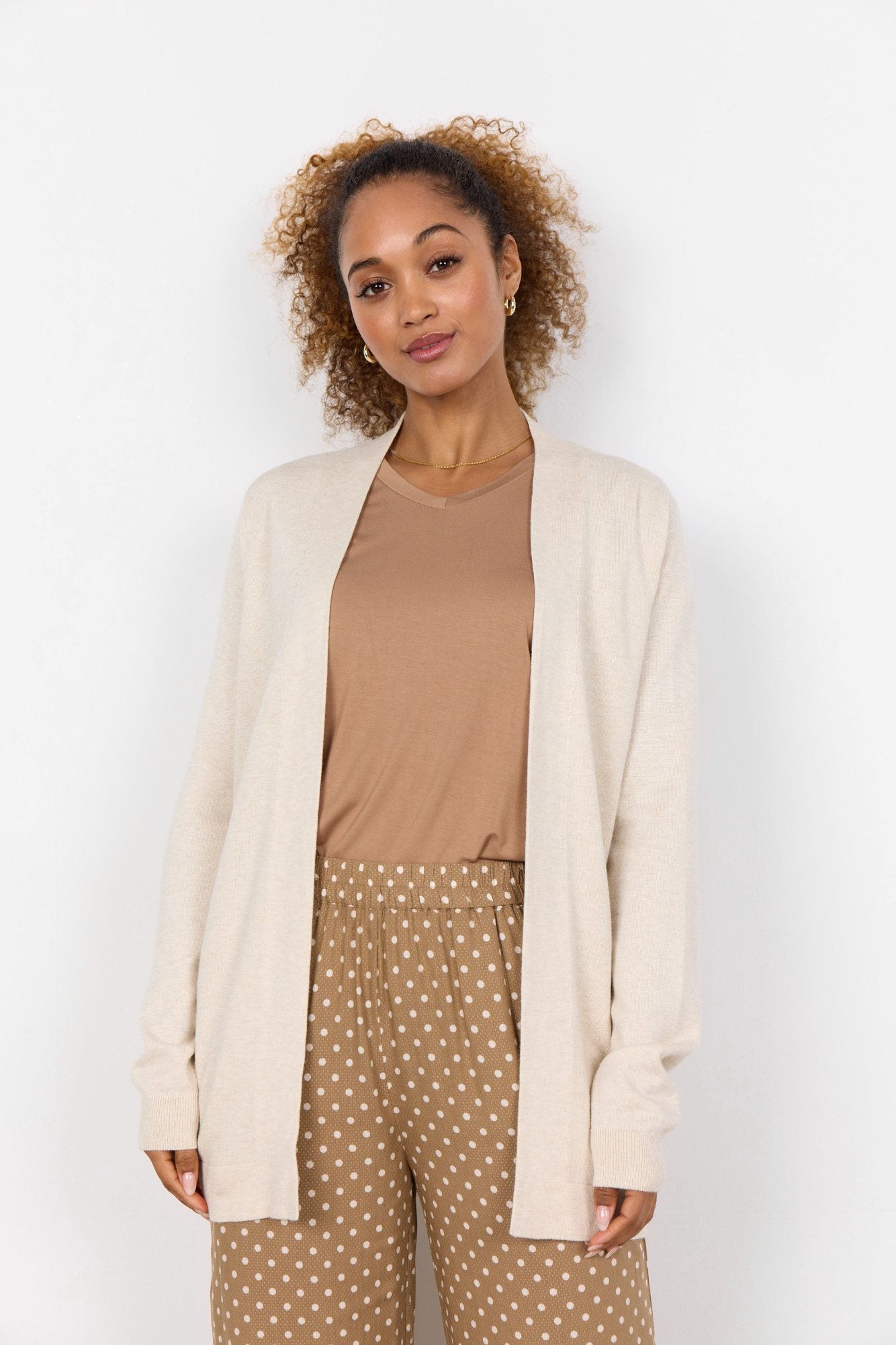 Soya Concept Damen Strickjacken Cream Melange