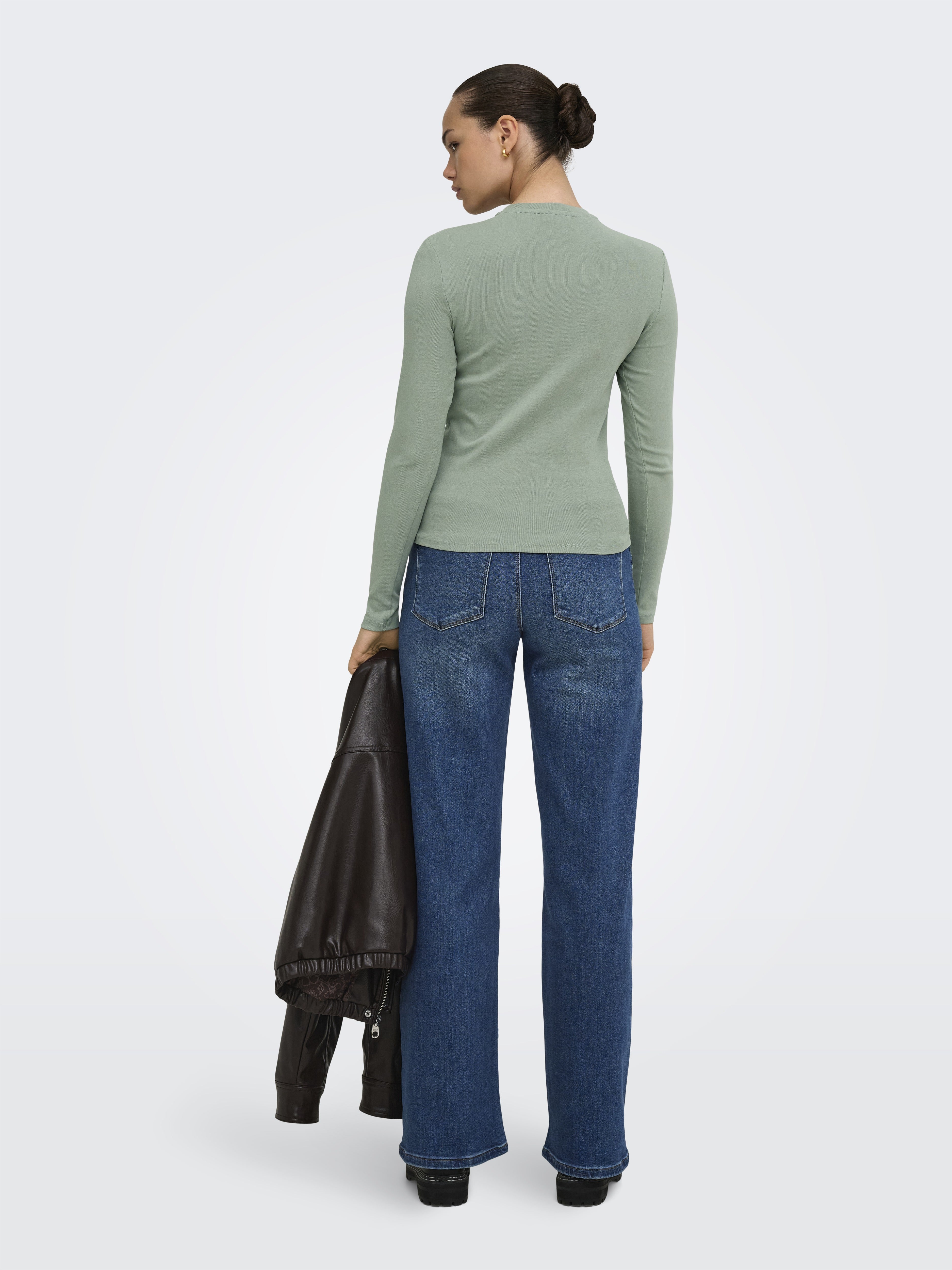 only Damen T-Shirts Green Milieu