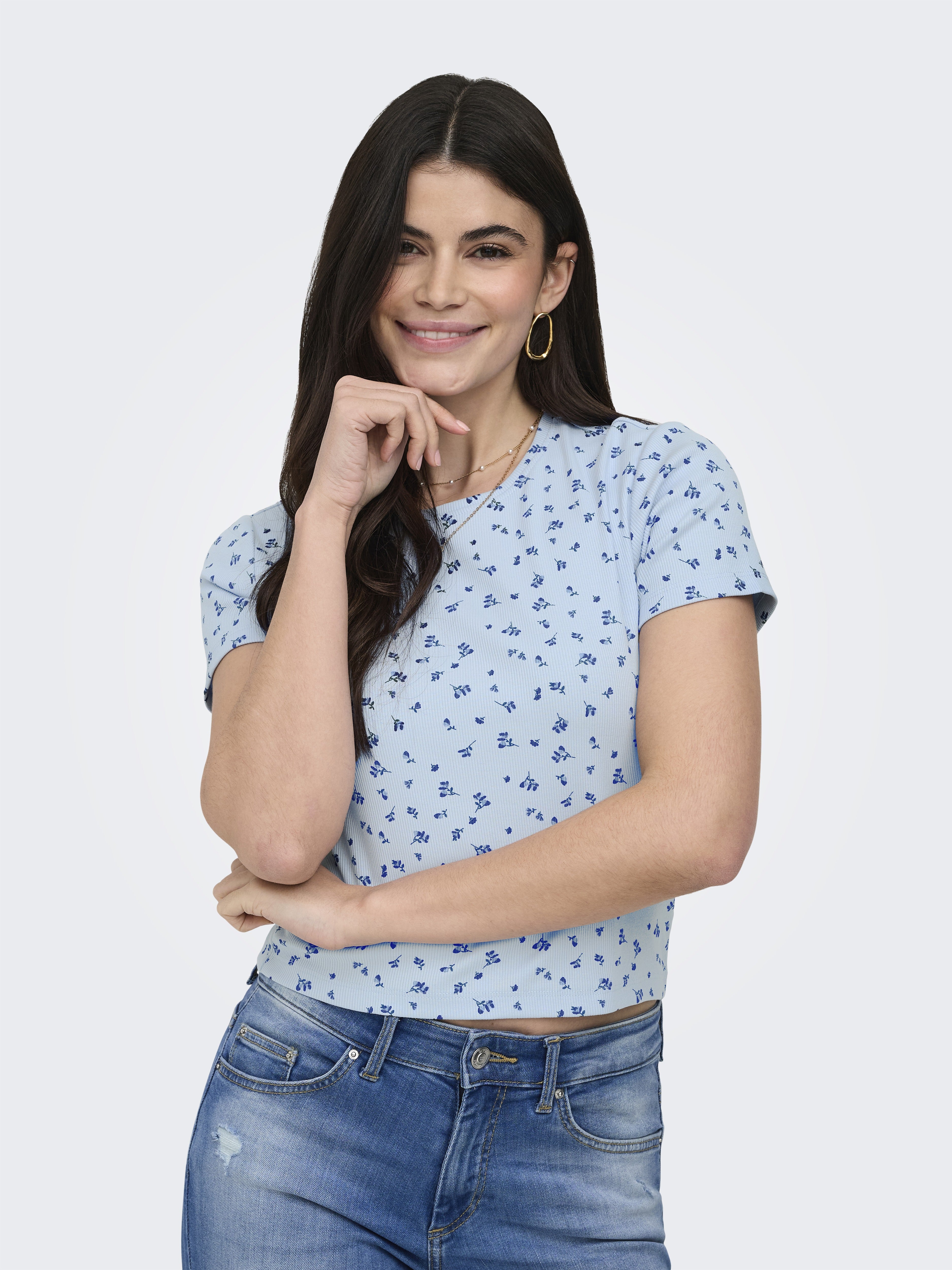 only Damen T-Shirts Cashmere Blue/B