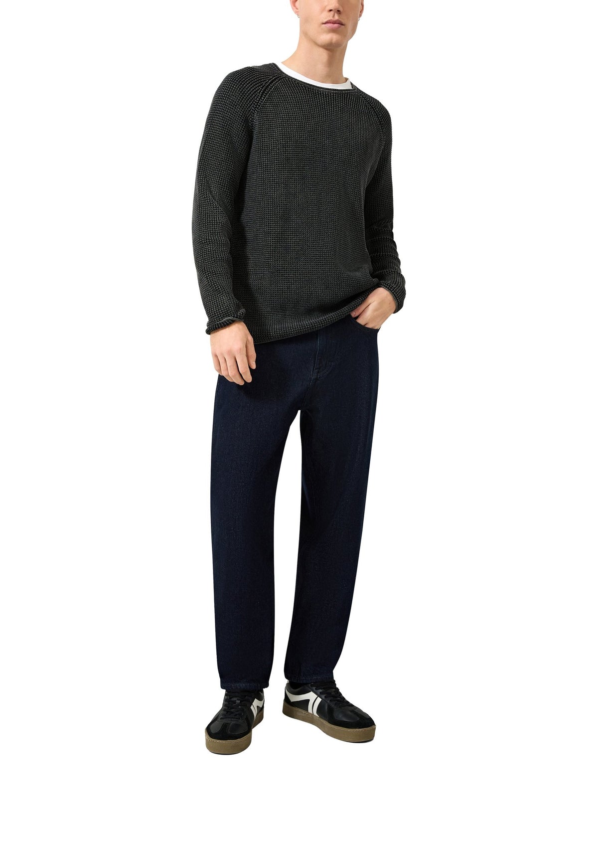QS by S.Oliver Herren Pullover  Grey/Black