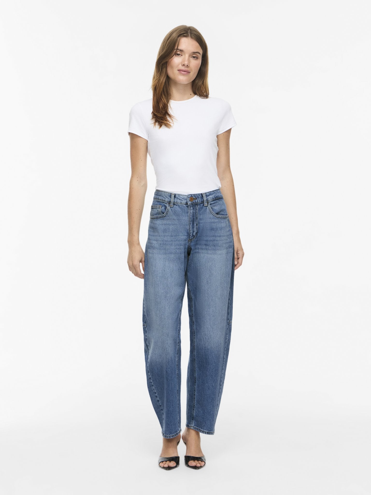 Vila Damen Jeans Medium Blue Den