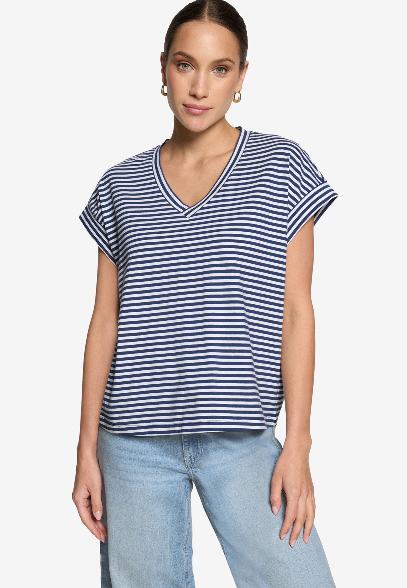 Zero Damen T-Shirts Blue/White