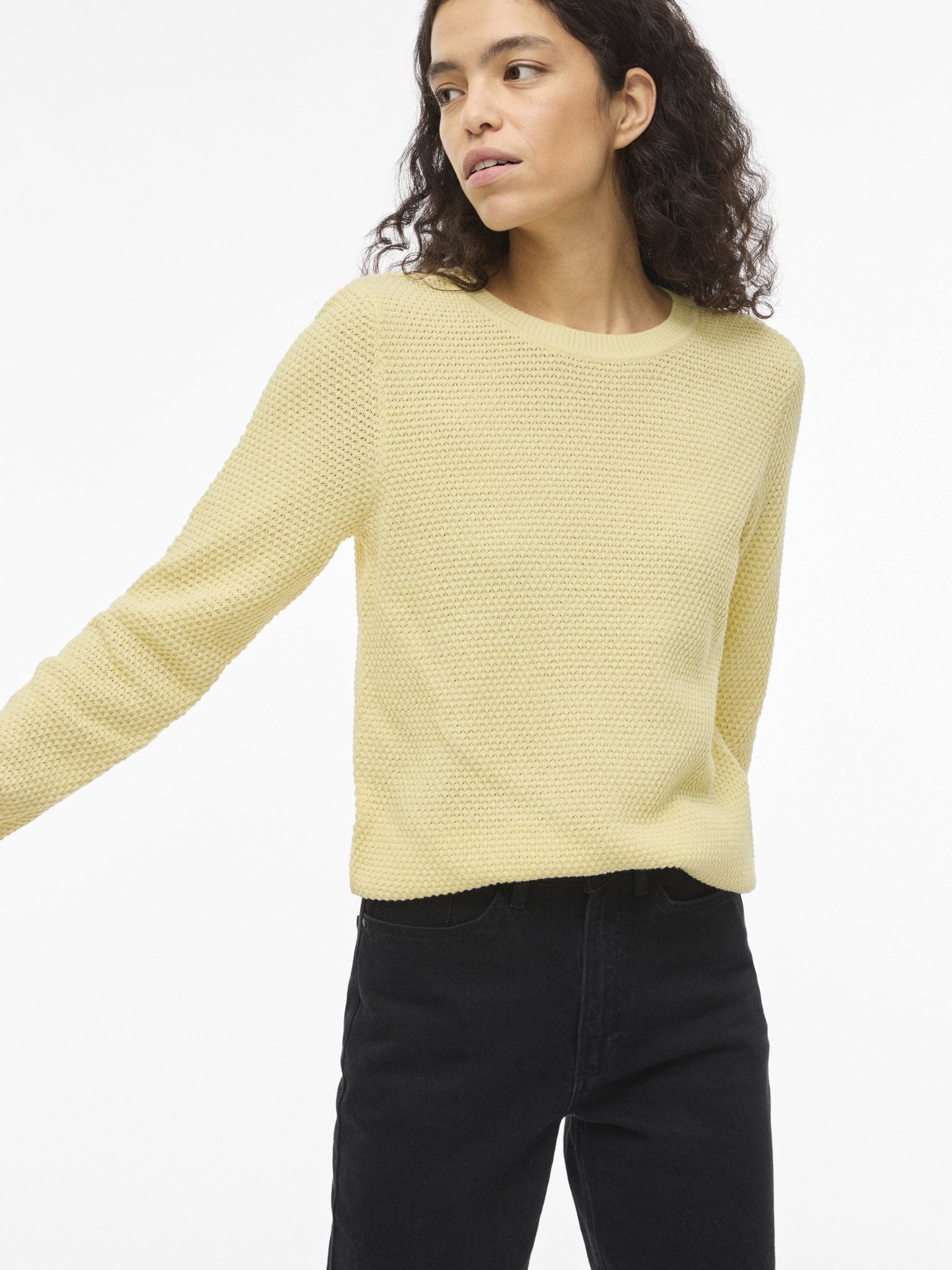 Vila Damen Pullover Pastel Yellow
