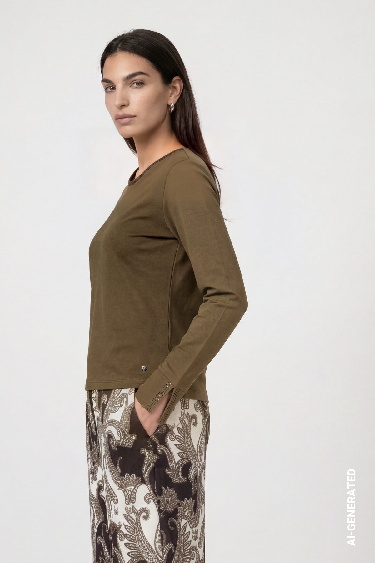 Monari Damen T-Shirts  Olive