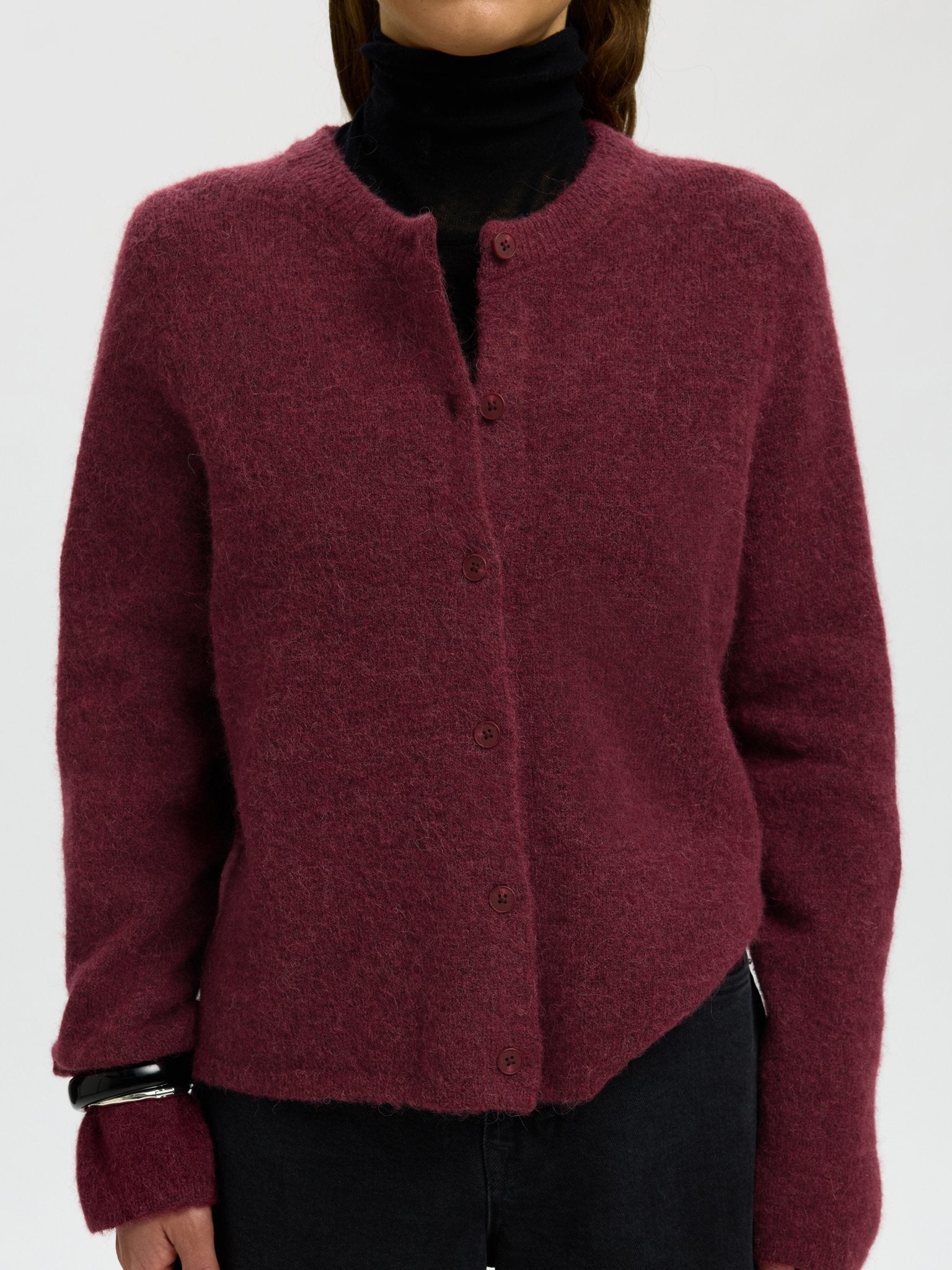 Selected Femme Damen Strickjacken Tawny Port/Mela