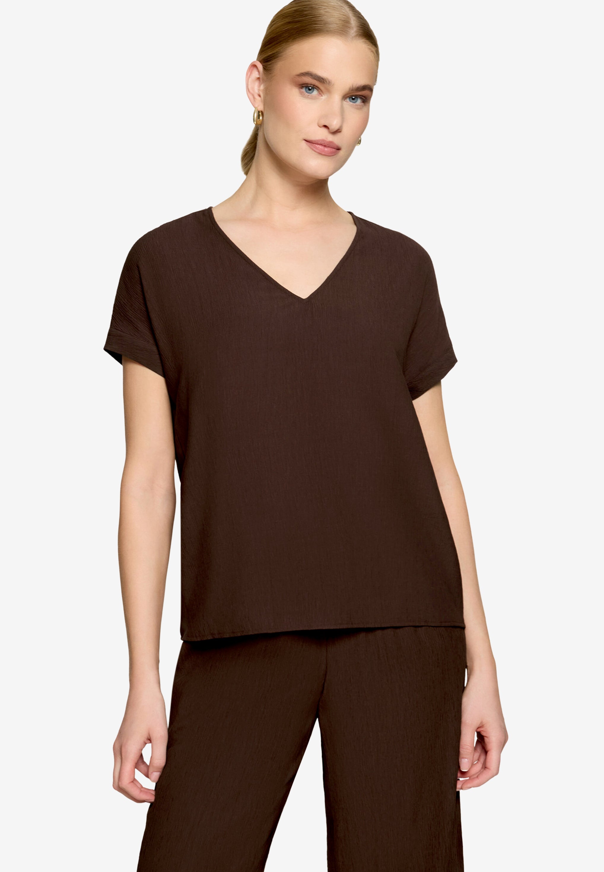 Zero Damen Blusen kurz Chocolate Plum