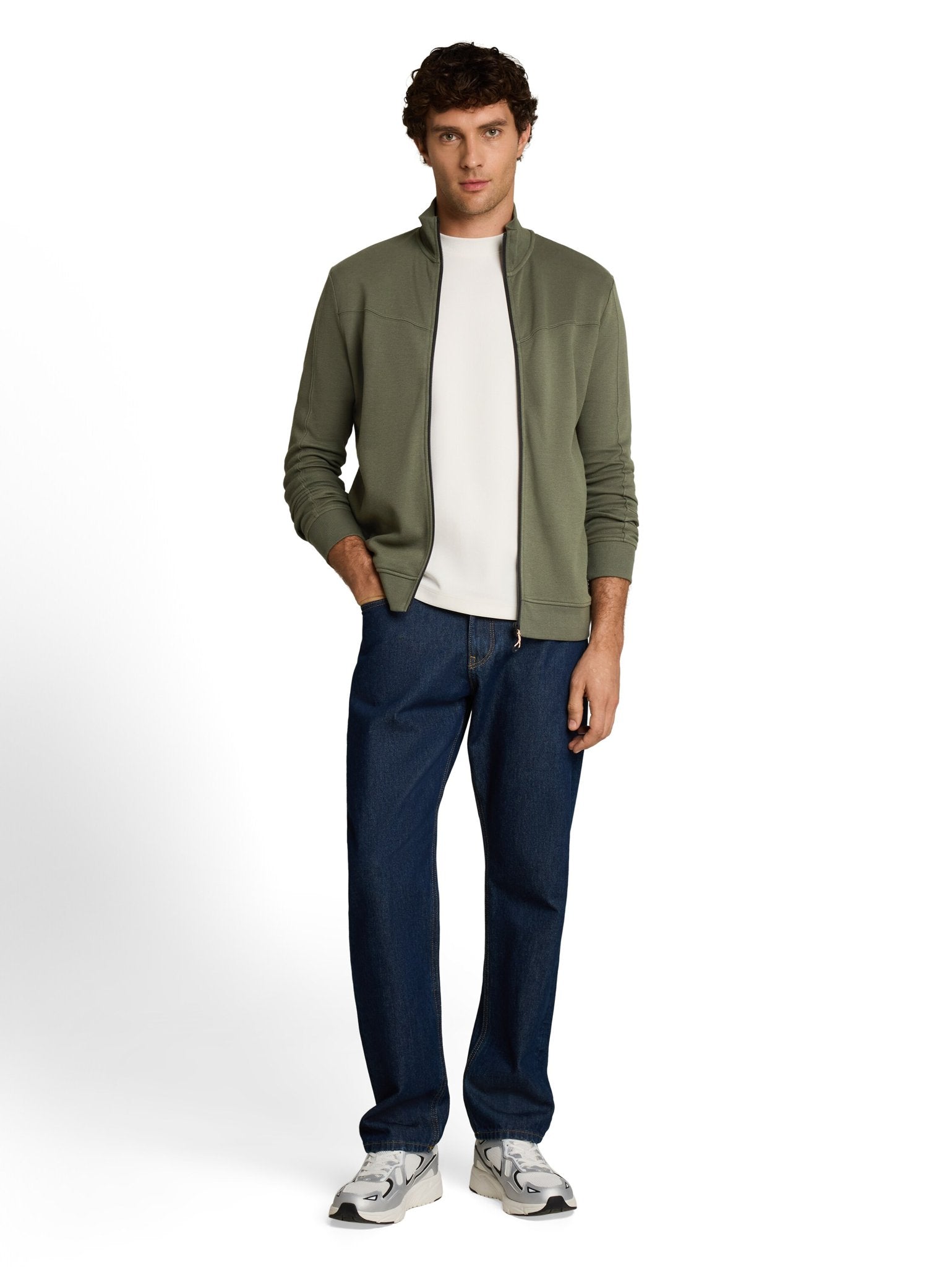 Tom Tailor denim Herren Sweatjacken Urban Olive Gre