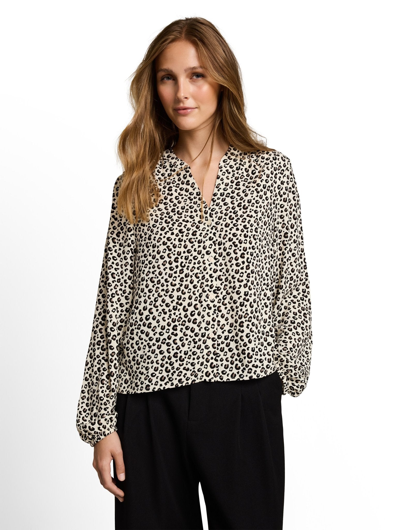 Tom Tailor denim Damen Blusen kurz Beige Brown Leo