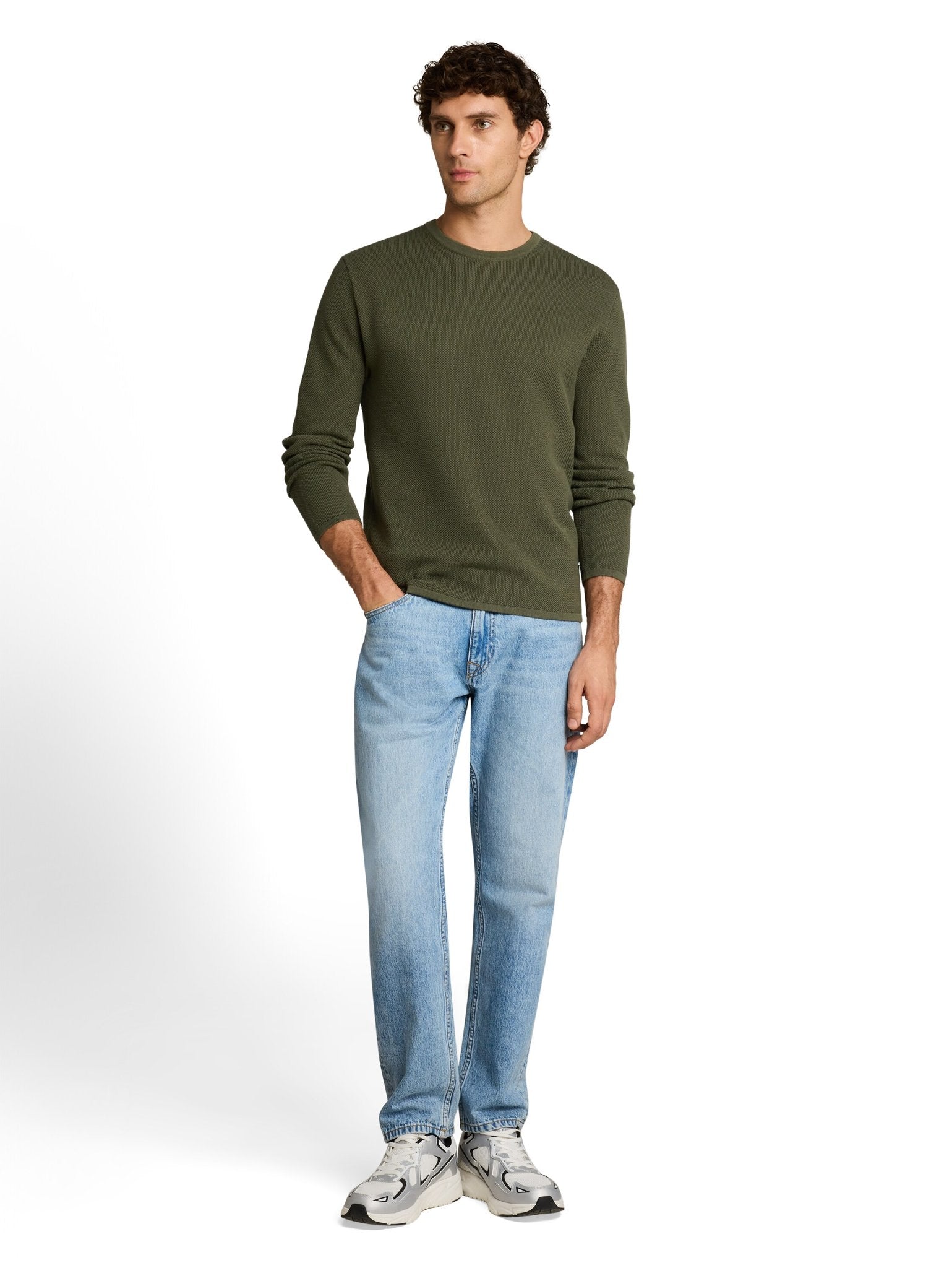 Tom Tailor denim Herren Pullover Urban Olive Gre