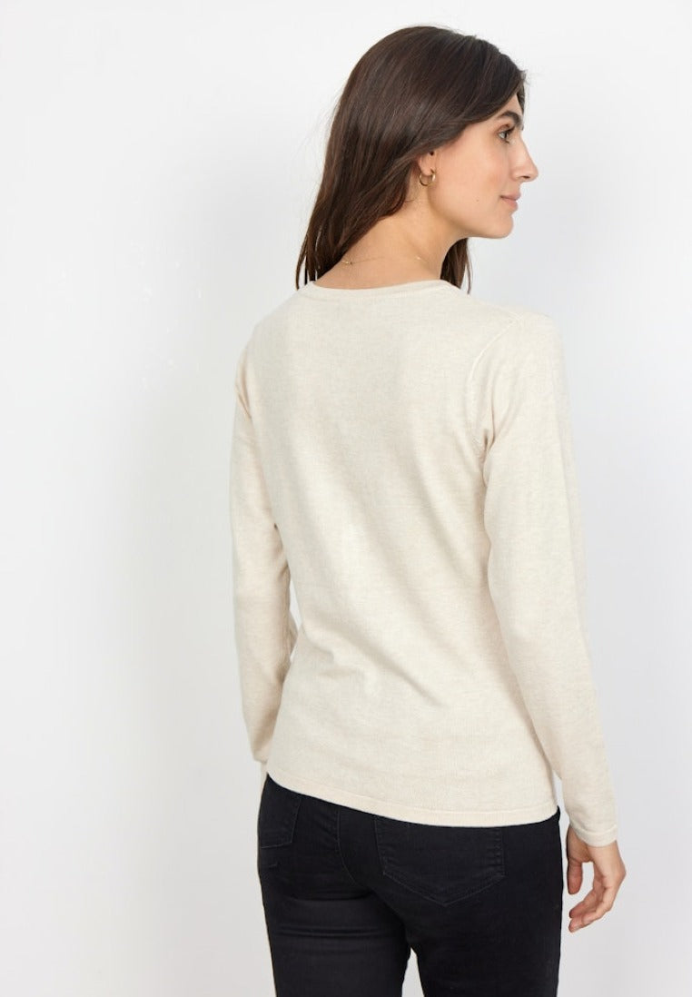 Soya Concept Damen Strickjacken Cream Melange
