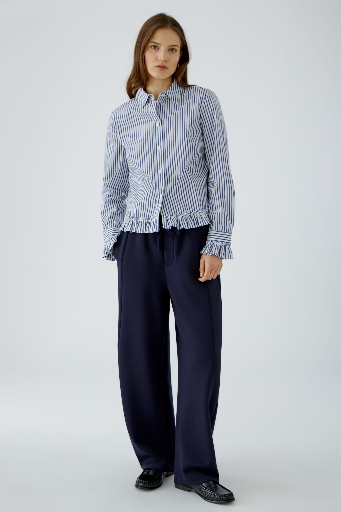 Oui Damen Blusen  White Blue