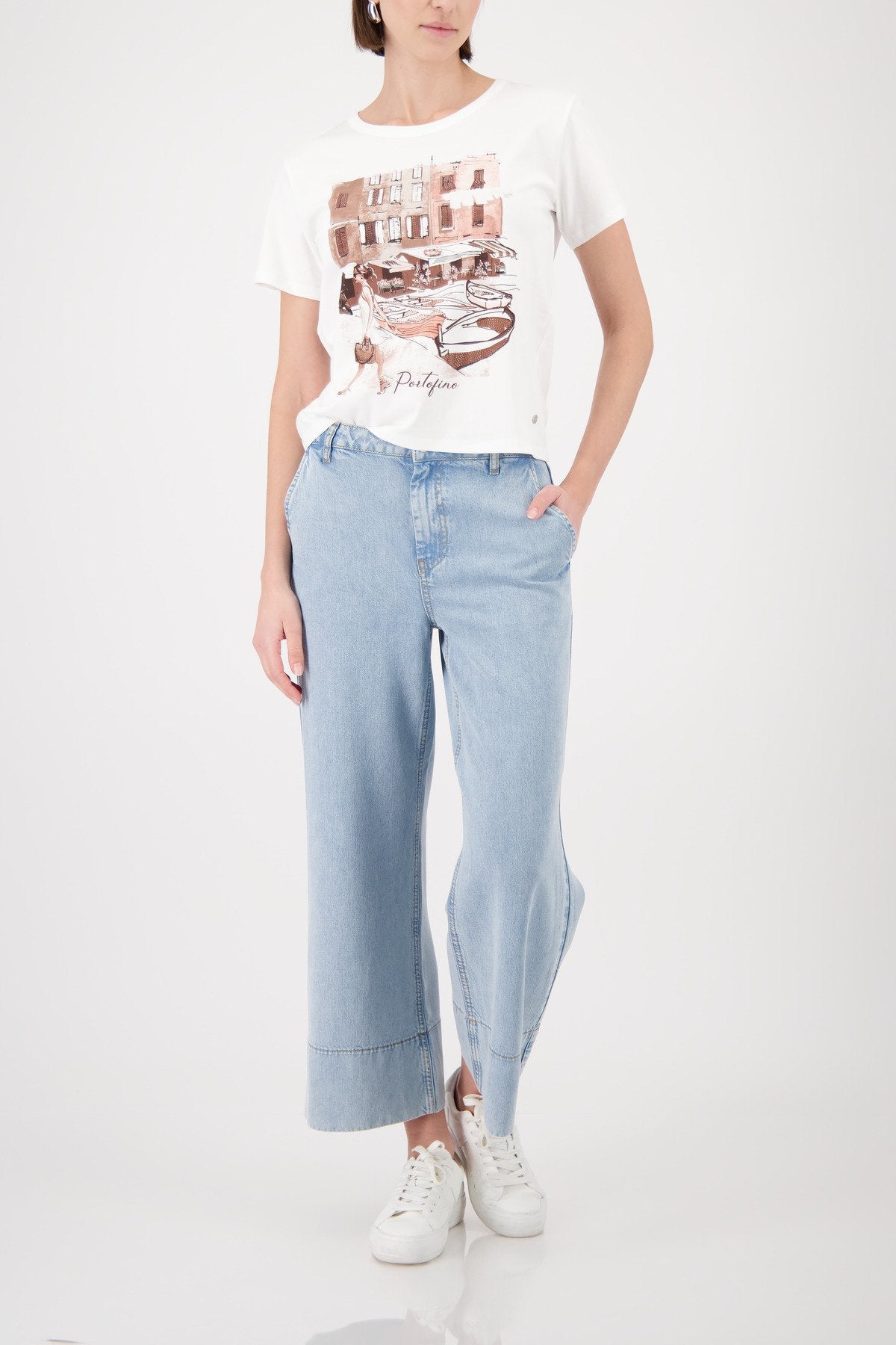 Monari Damen T-Shirts  Cream