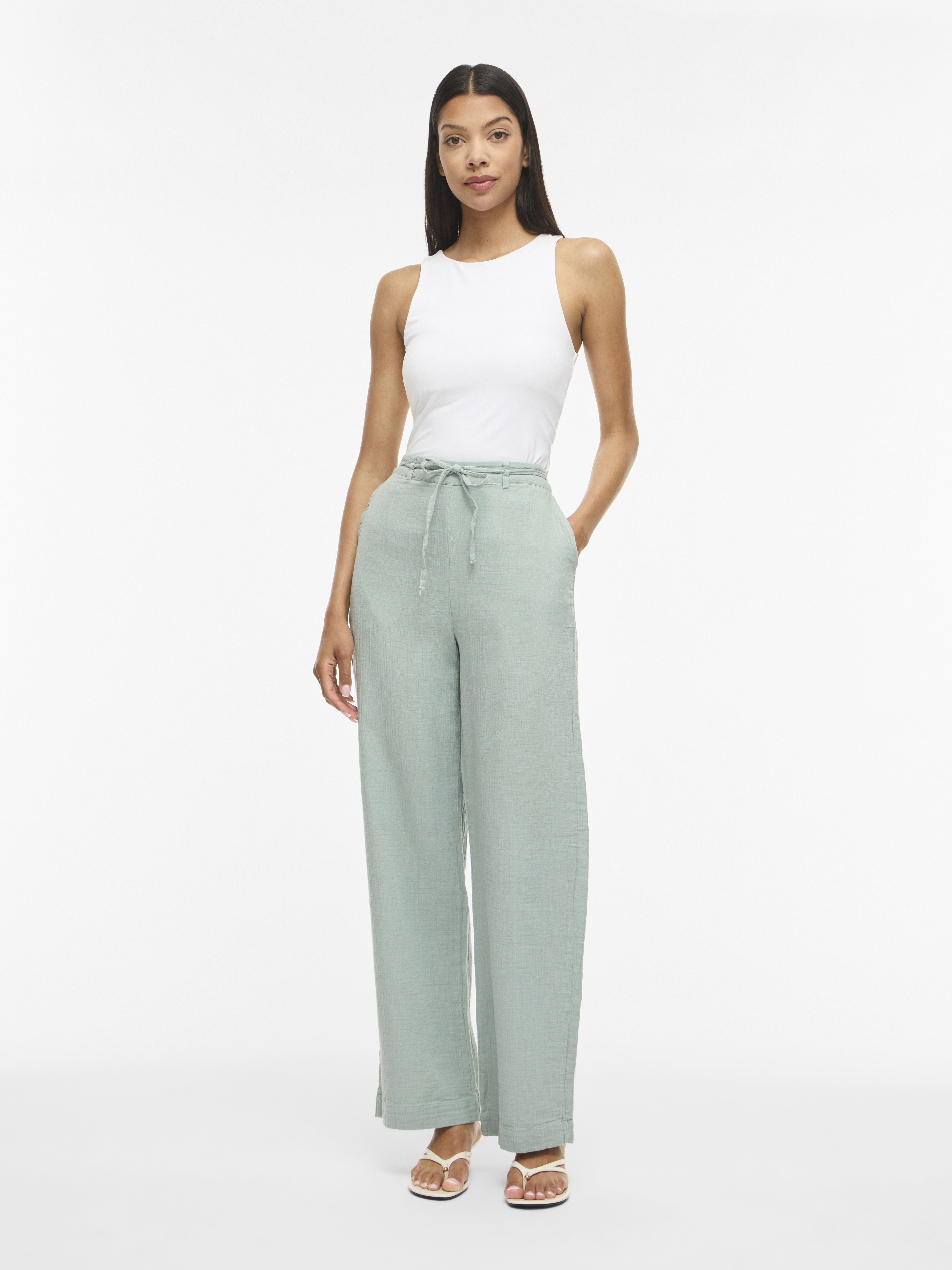 Vila Damen Hosen Blue Surf