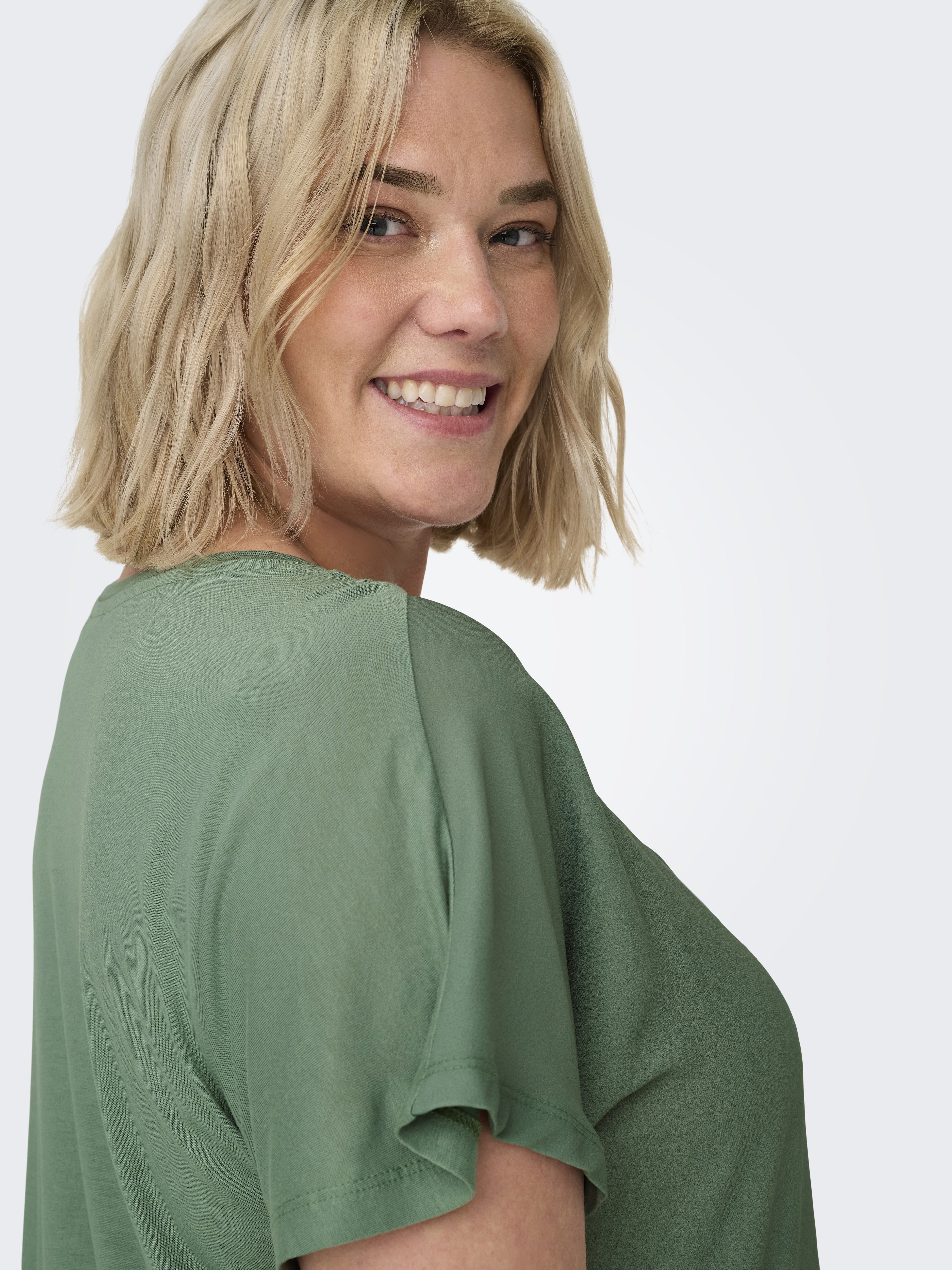 Only Carmakoma Damen T-Shirts Hedge Green/Blo