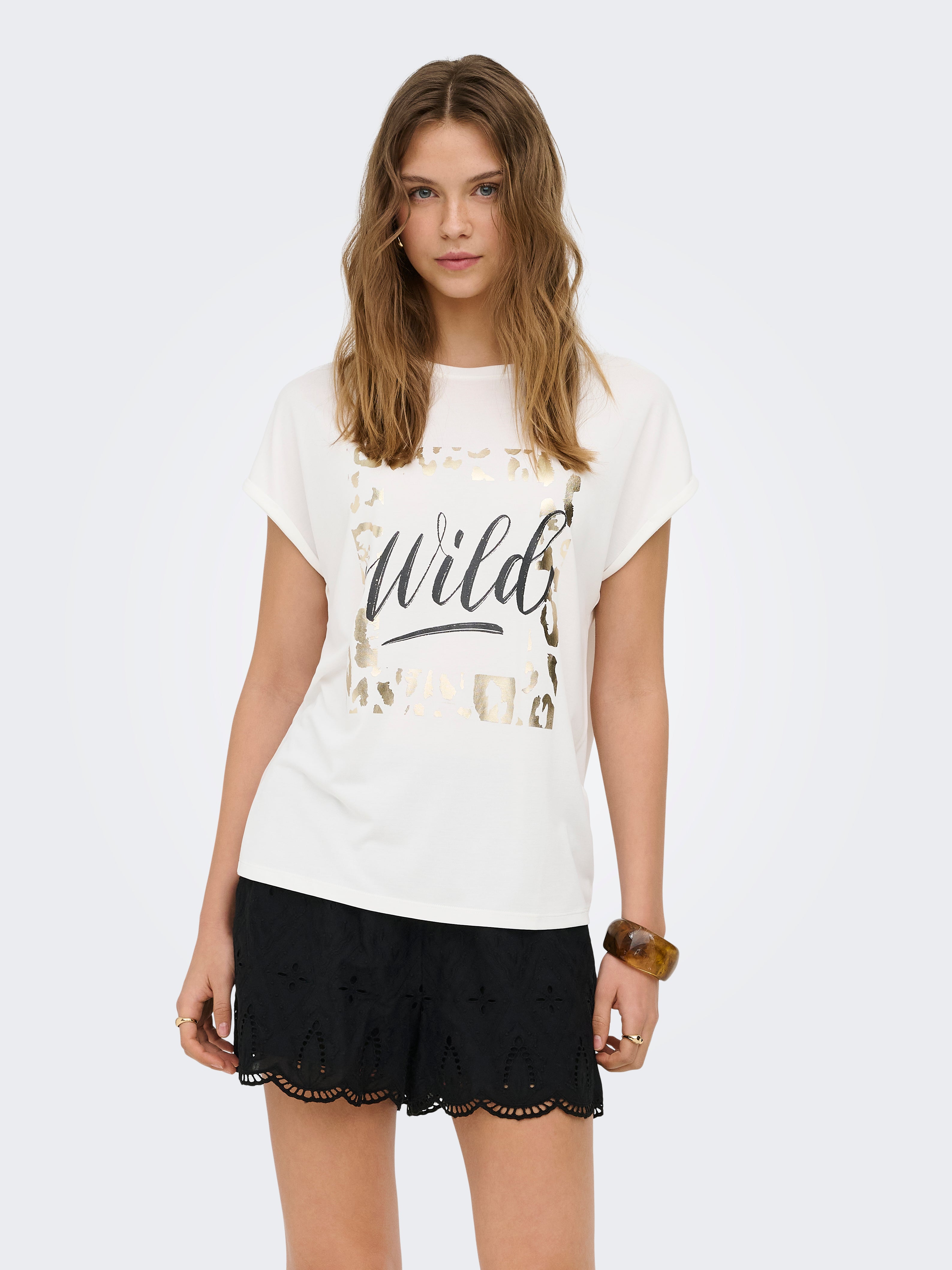 only Damen T-Shirts Cloud Dancer/Wi