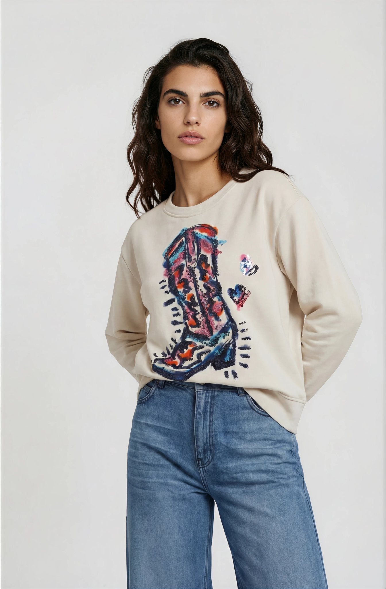 Milano Damen Sweatjacken Cream