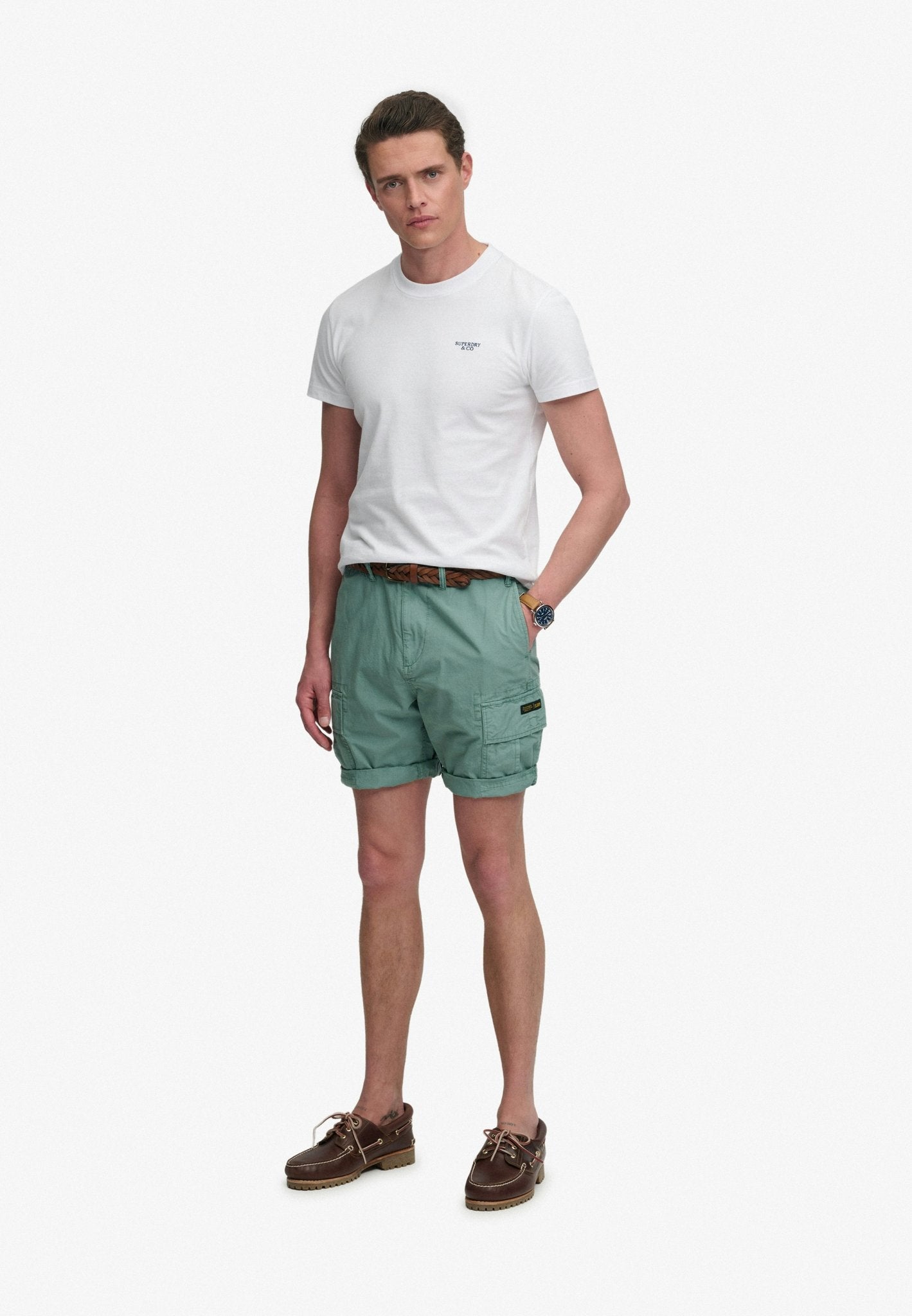 Superdry Men Herren Shorts Ds Fossil Gree