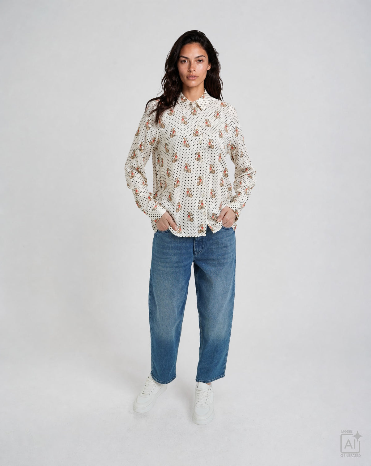 Milano Damen Blusen Sand Print