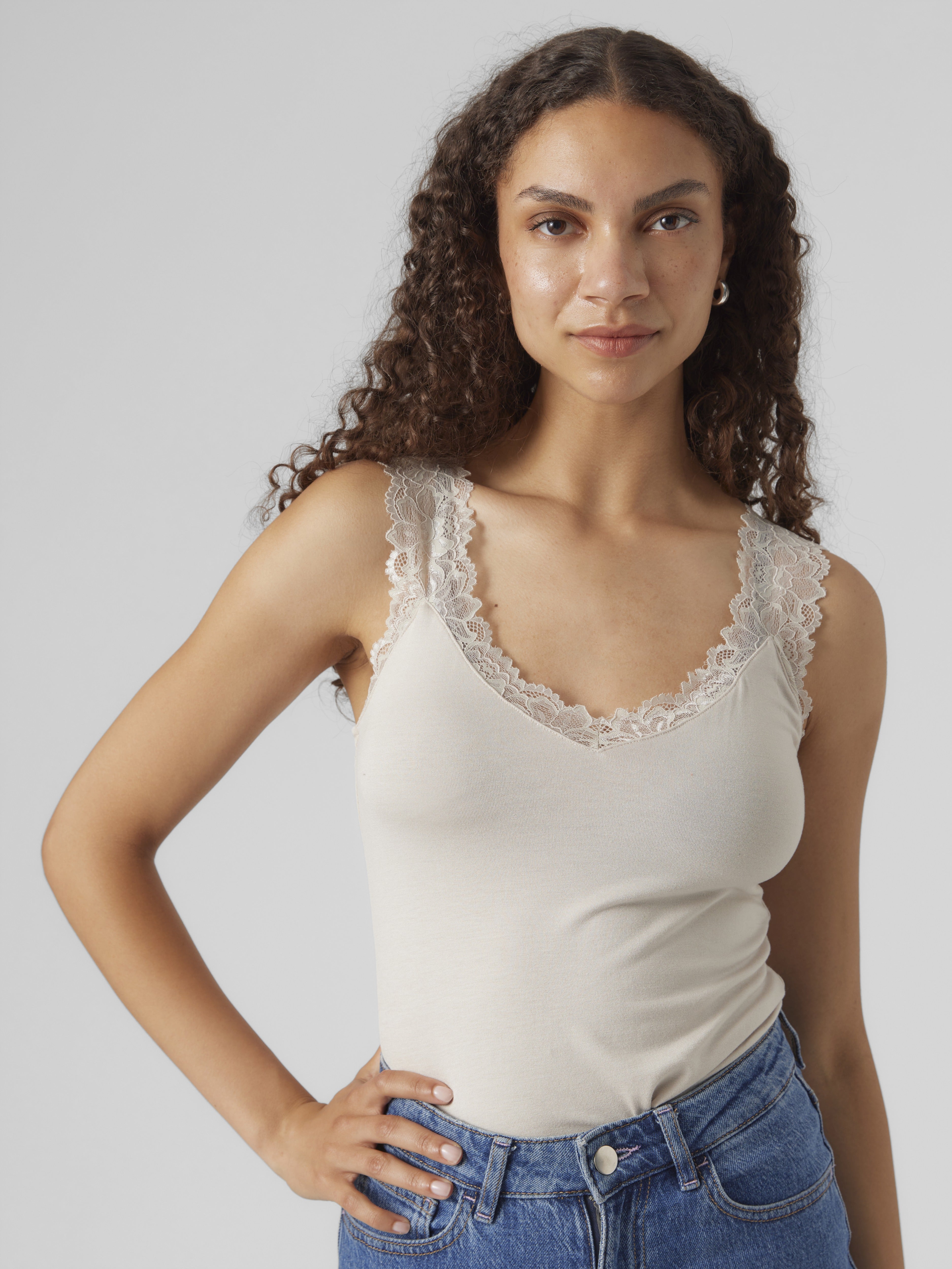Vero Moda Damen T-Shirts Pumice Stone