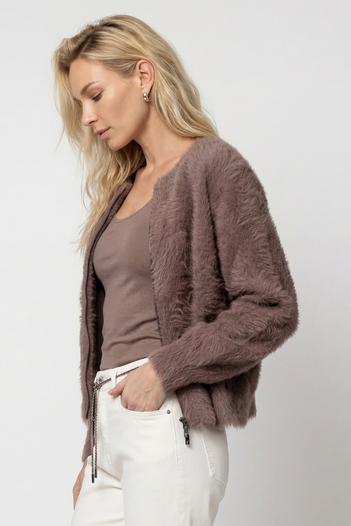 Monari Damen Strickjacken  Taupe