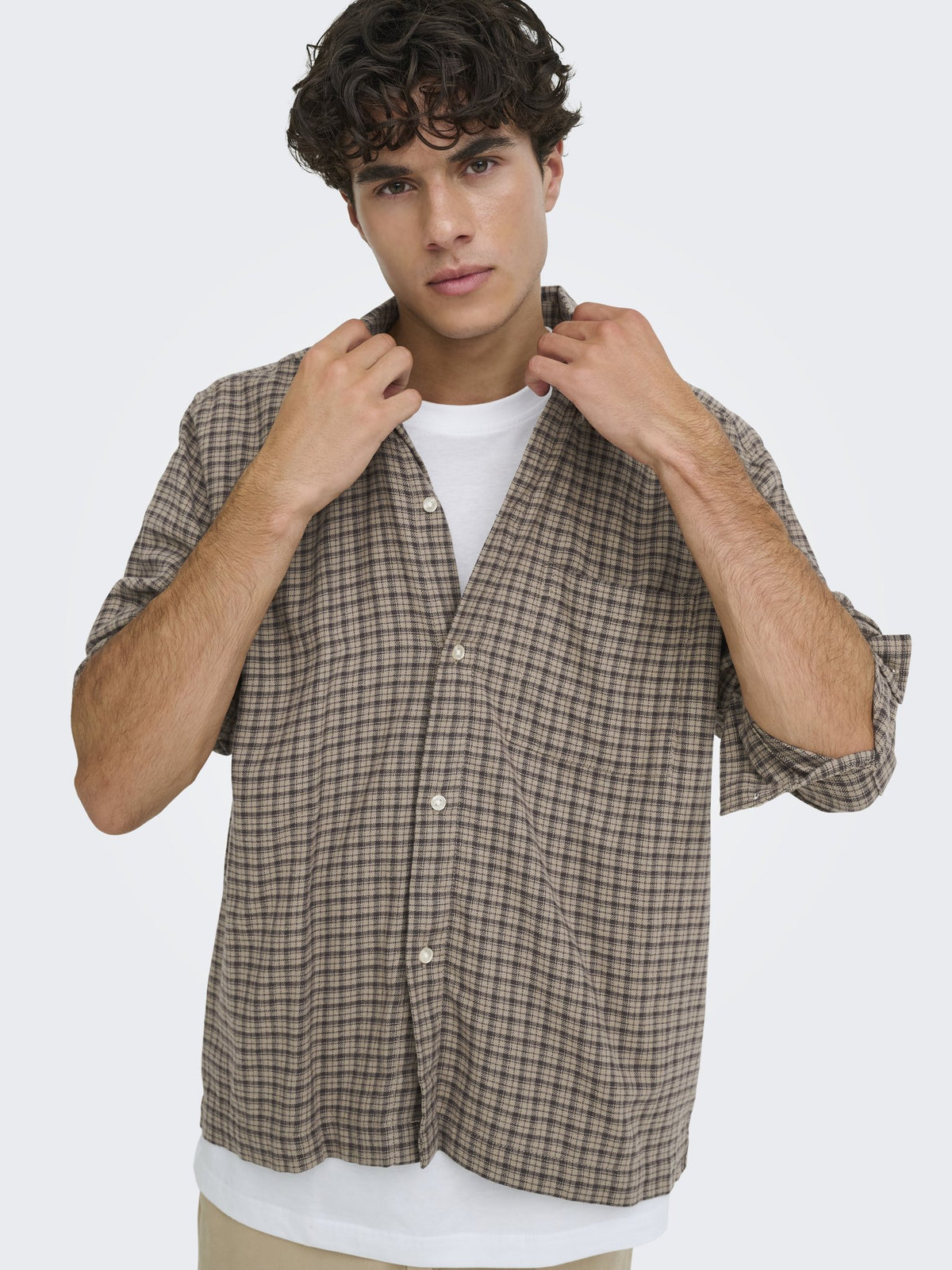 Only & Sons Herren Hemden lang Travertine