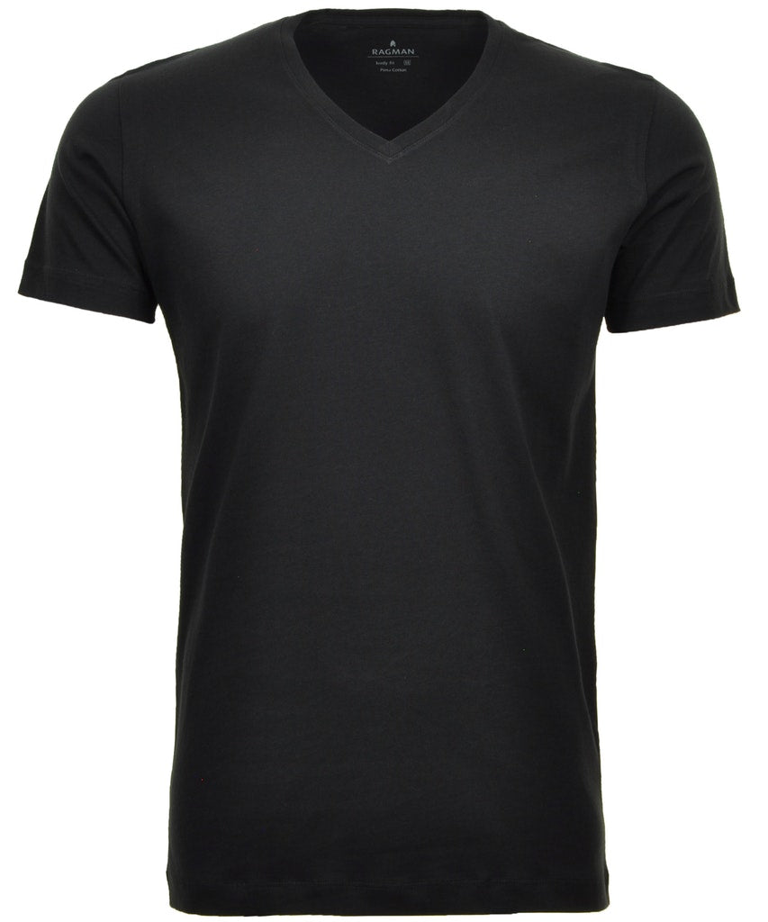 Ragman Herren T-Shirts kurz  Schwarz