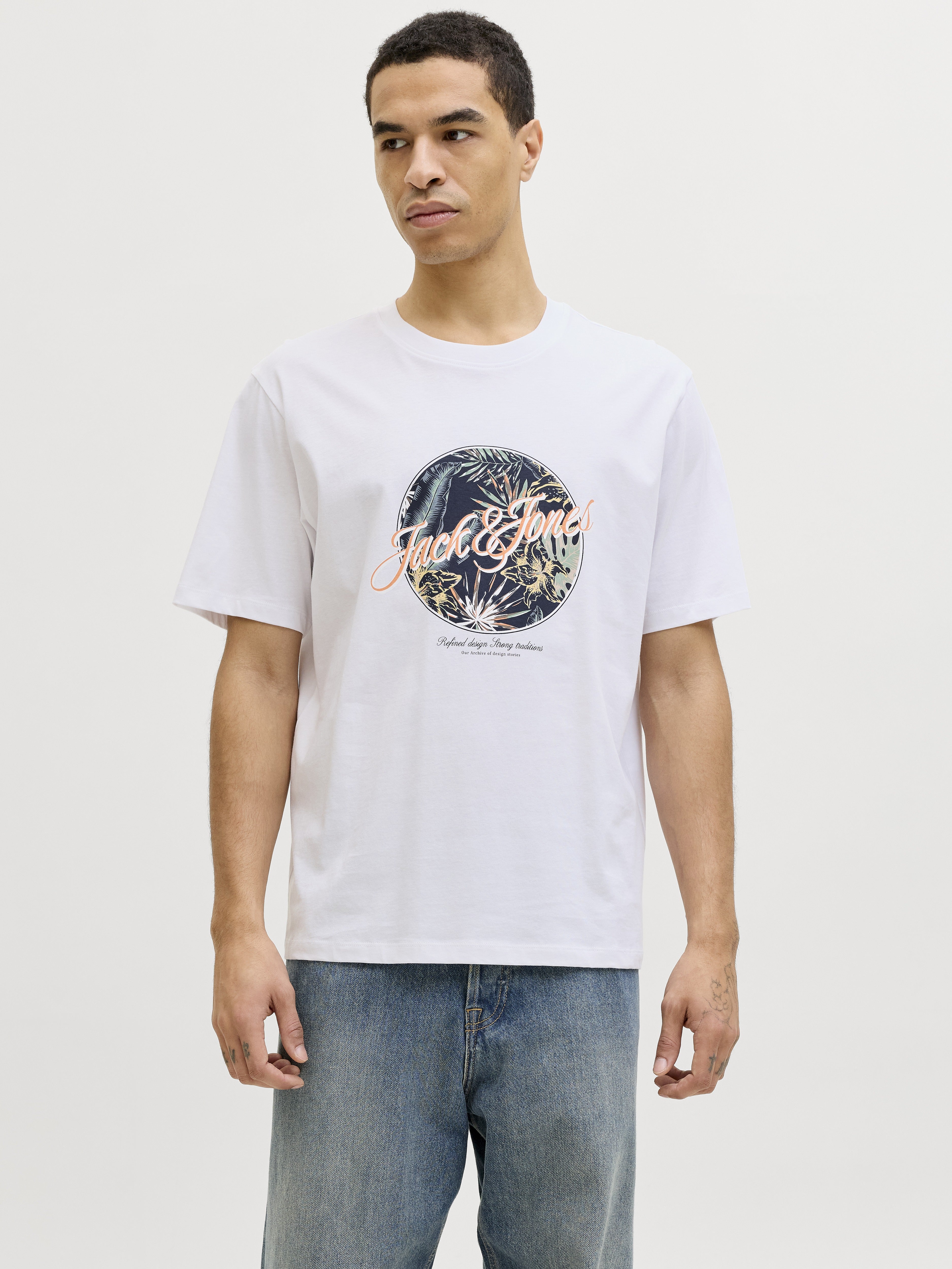 Jack & Jones Herren T-Shirts kurz Bright White