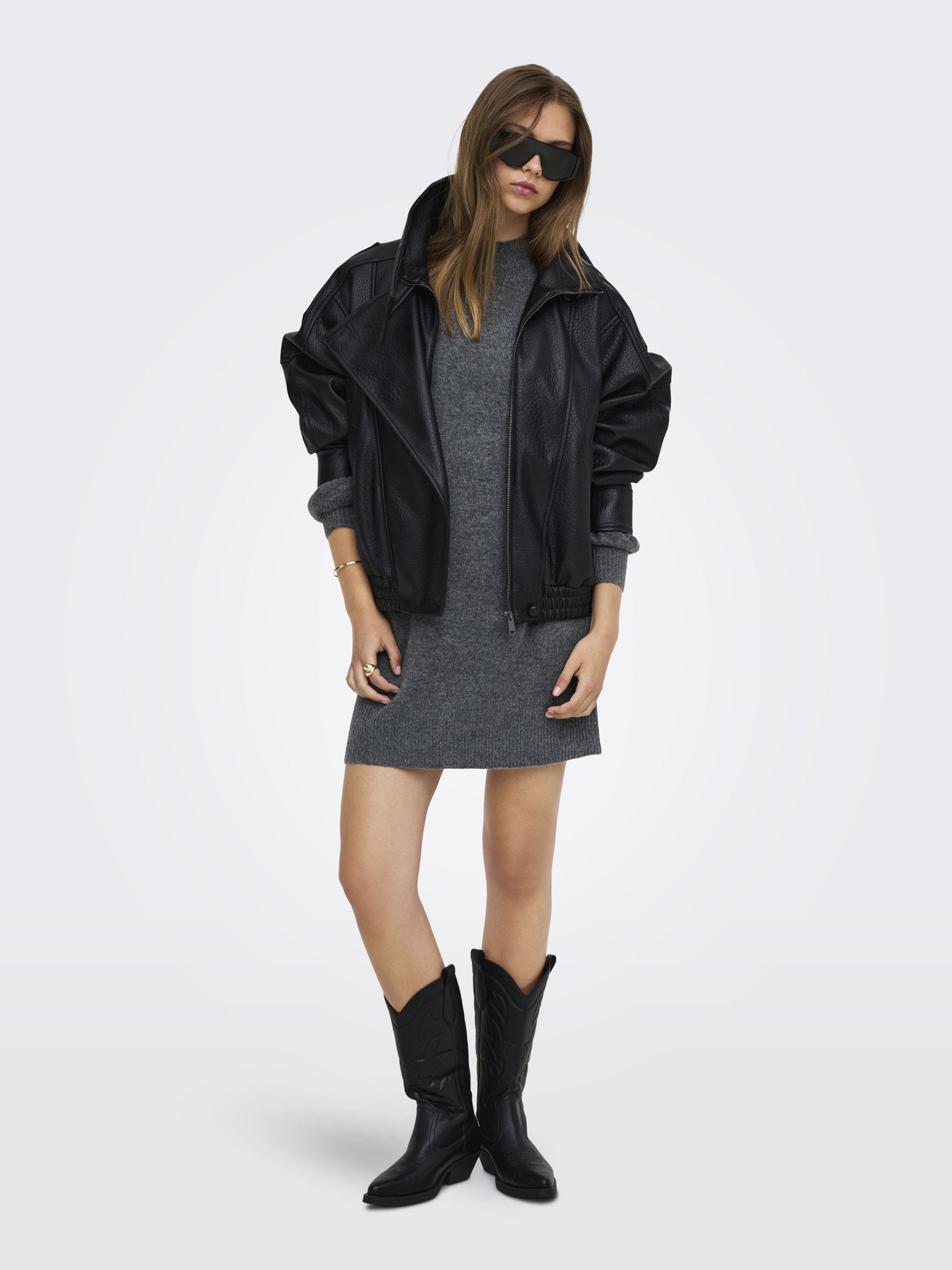 only Damen Kleider Dark Grey Melan