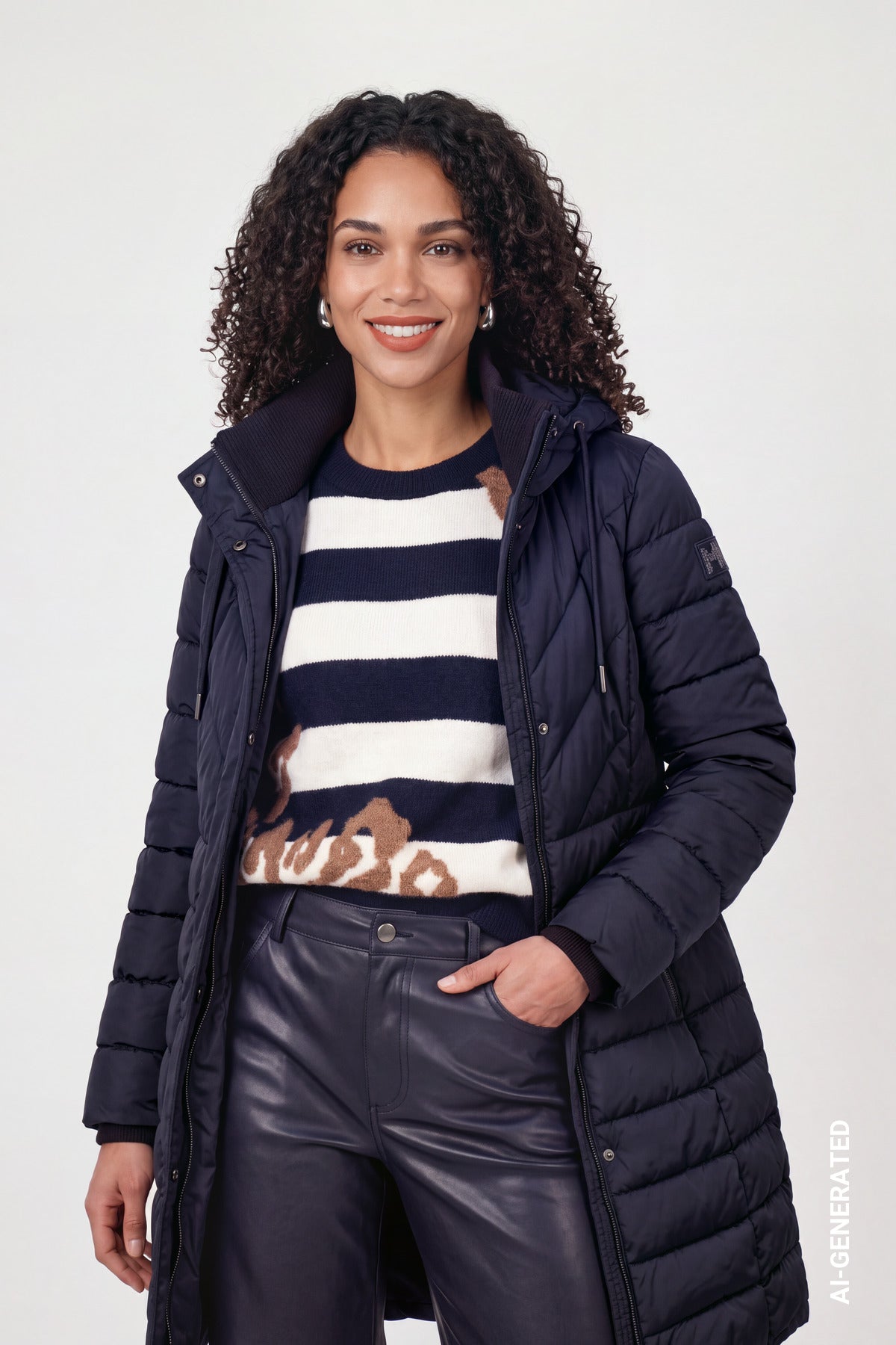 Monari Damen Mantel  Dark Blue