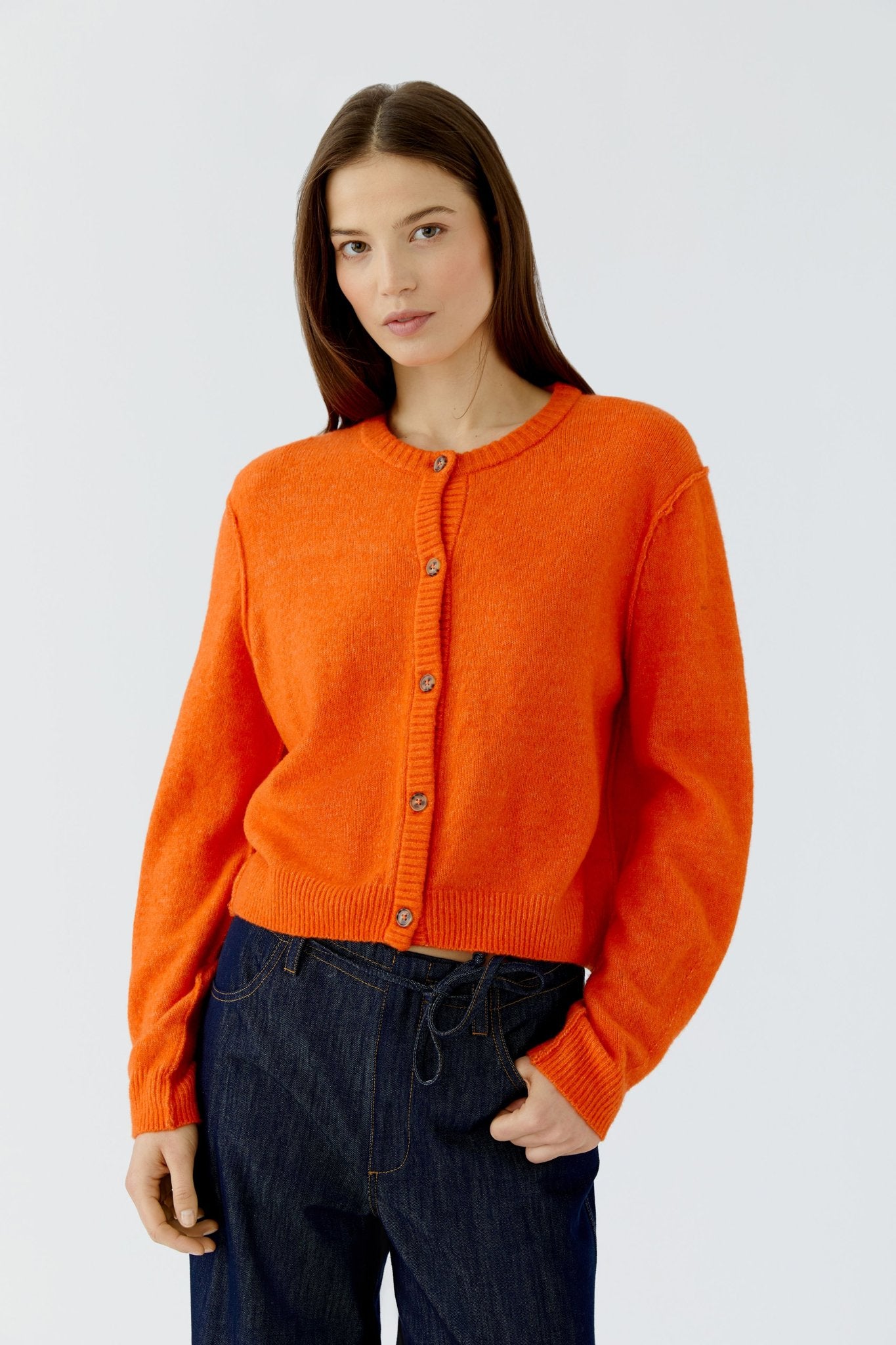 Oui Damen Strickjacken  Orangeade