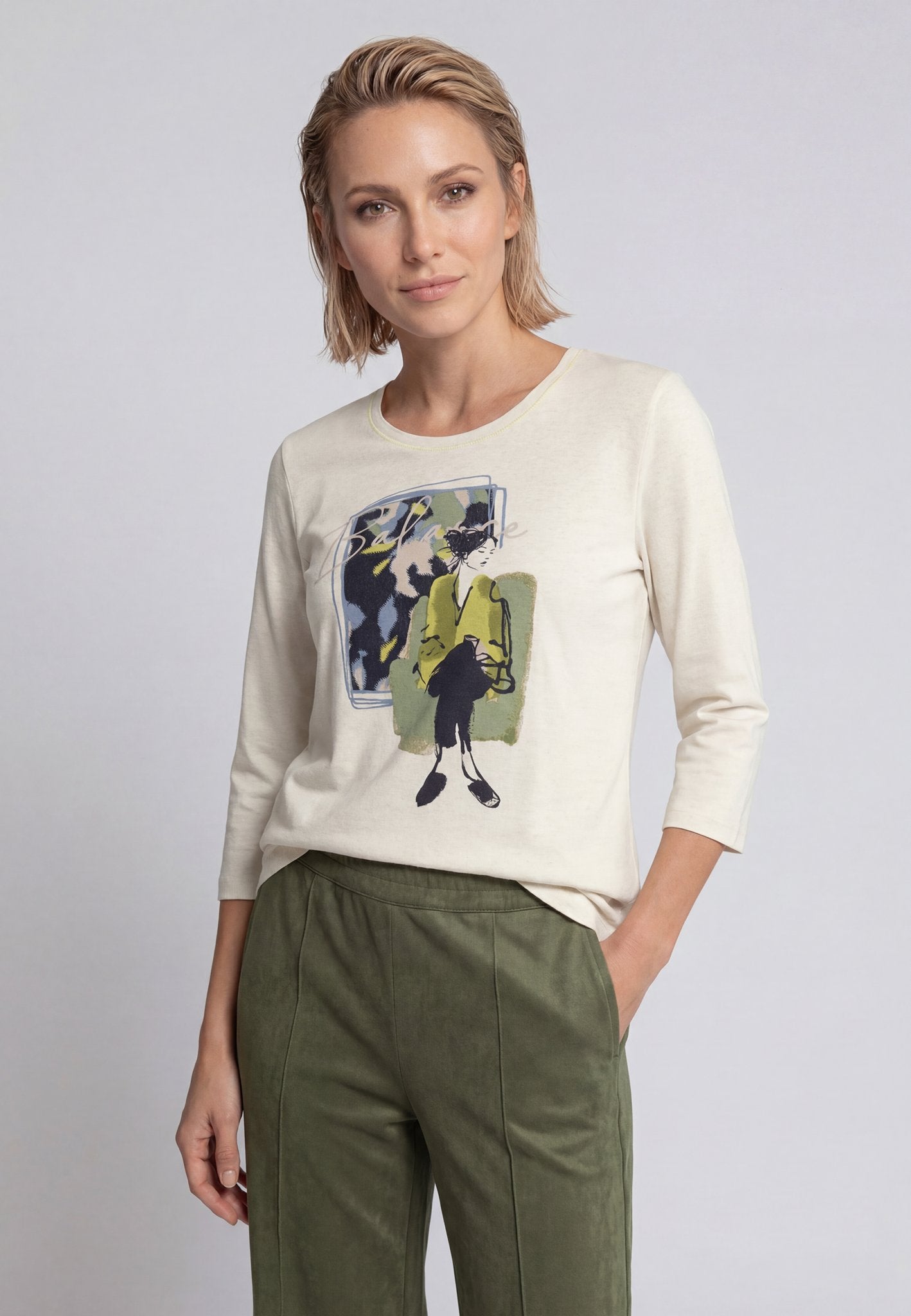 Olsen Damen T-Shirts  Almond Be