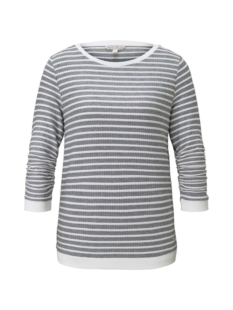 Tom Tailor denim Damen Sweatshirts Blue White Stru