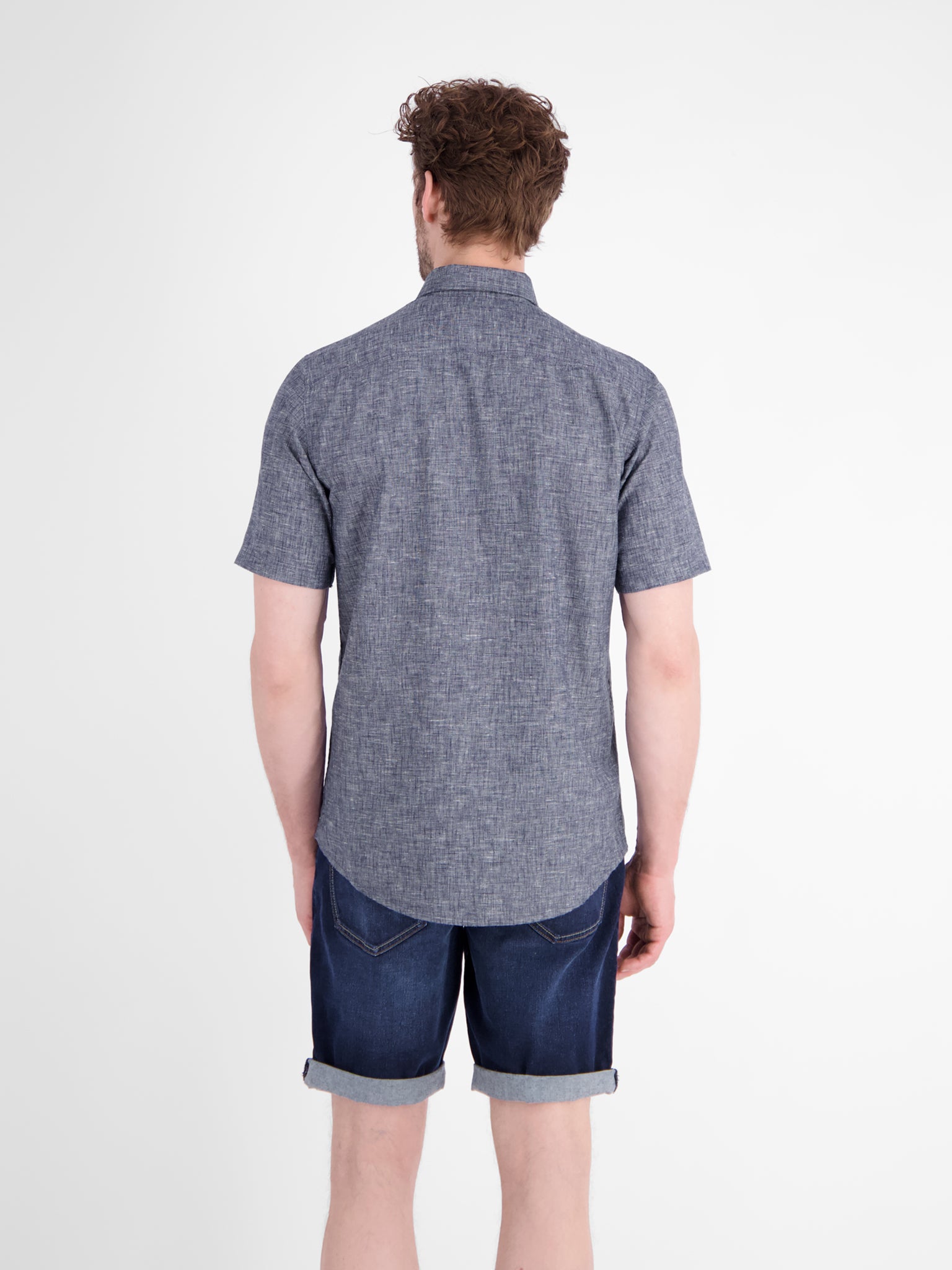 Lerros Herren Hemden kurz Classic Navy