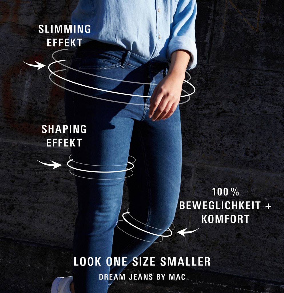 Mac Damen Jeans Mid Blue Authen