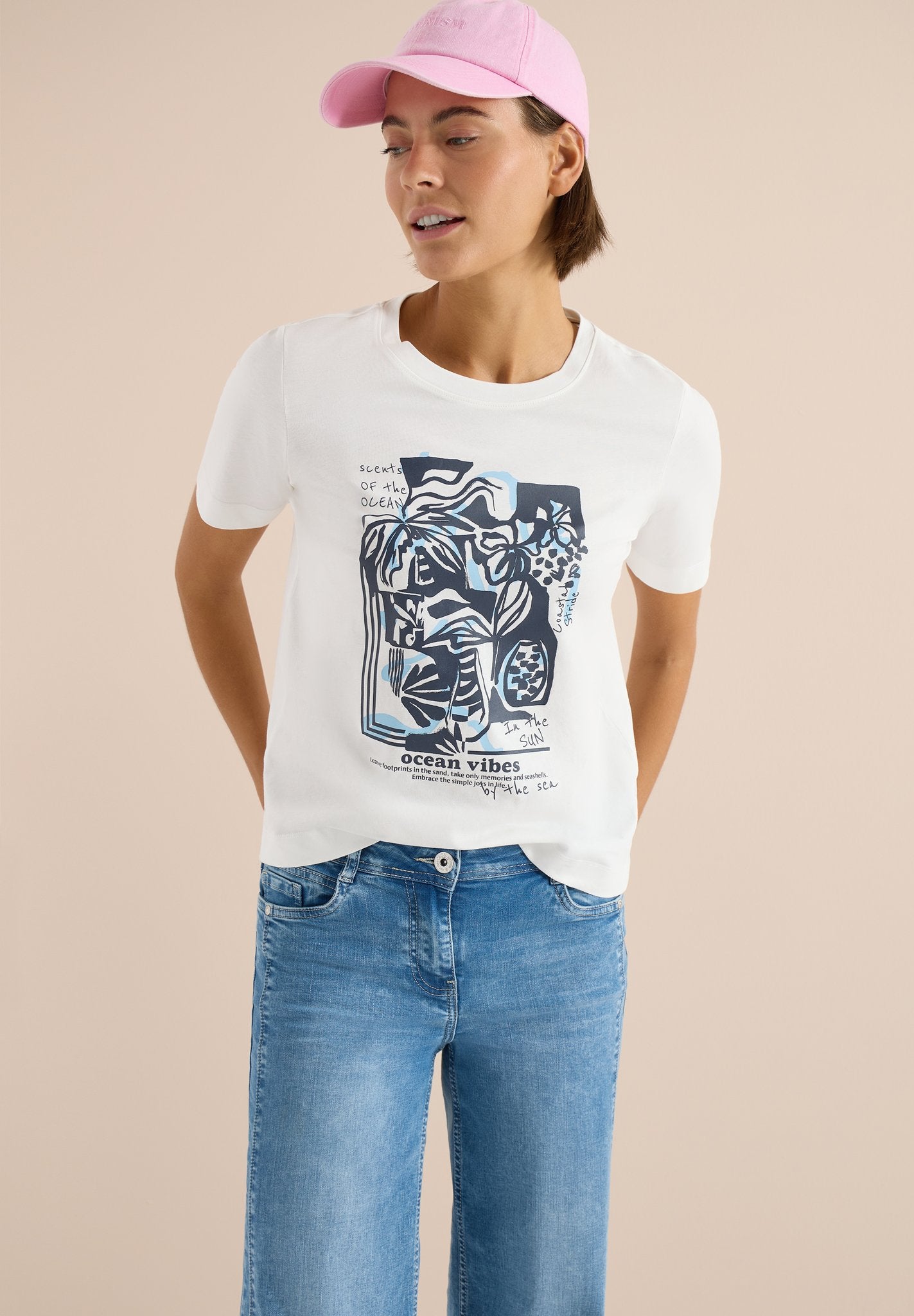 Cecil Damen T-Shirts Vanilla W