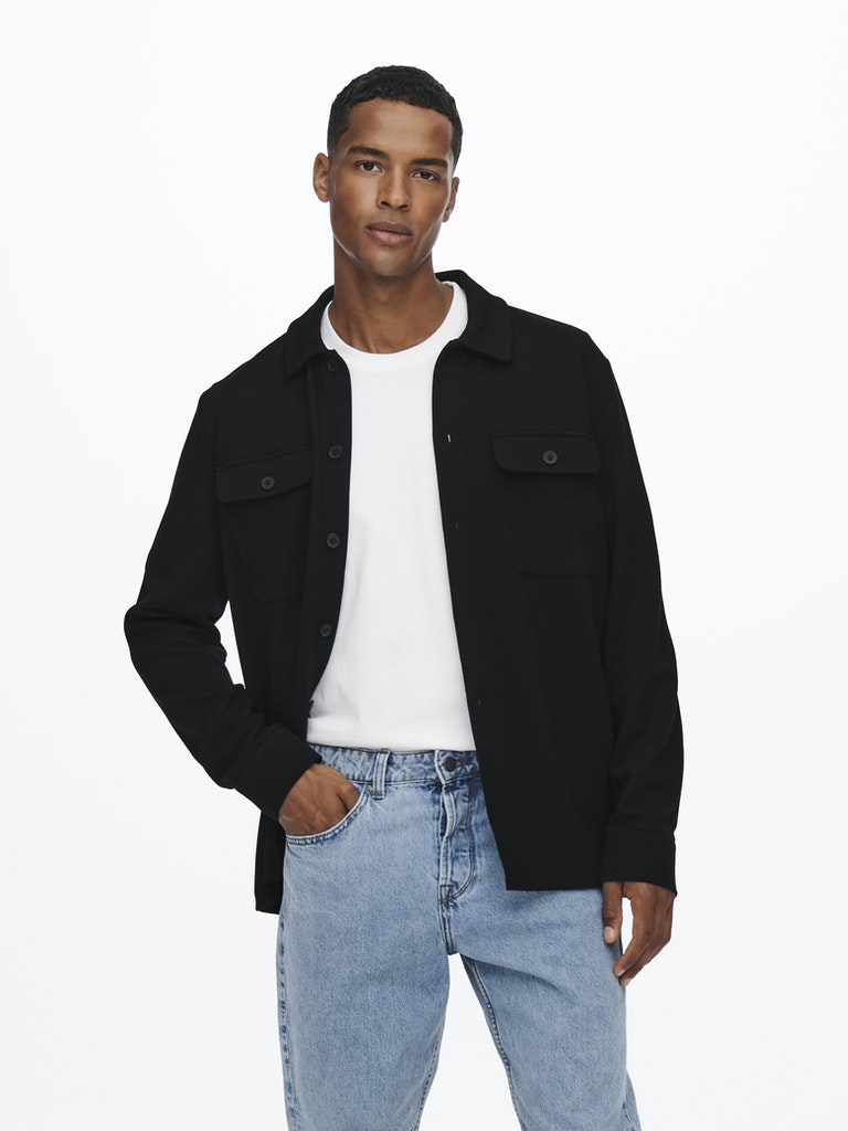 Only & Sons Herren Hemden lang Black
